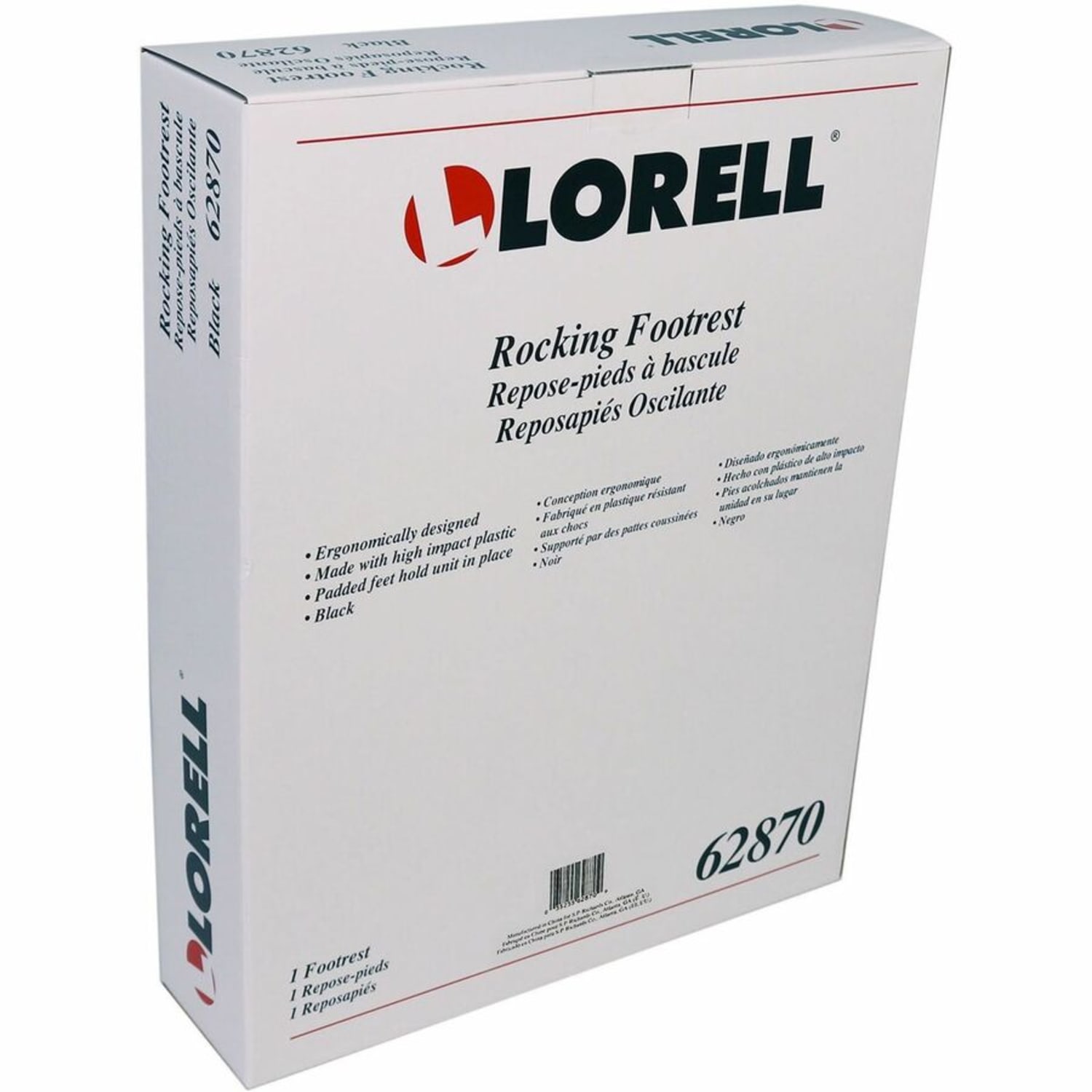 Lorell Ergonomic Rocking Footrest - Black - Plastic - 1 Each - Image 4