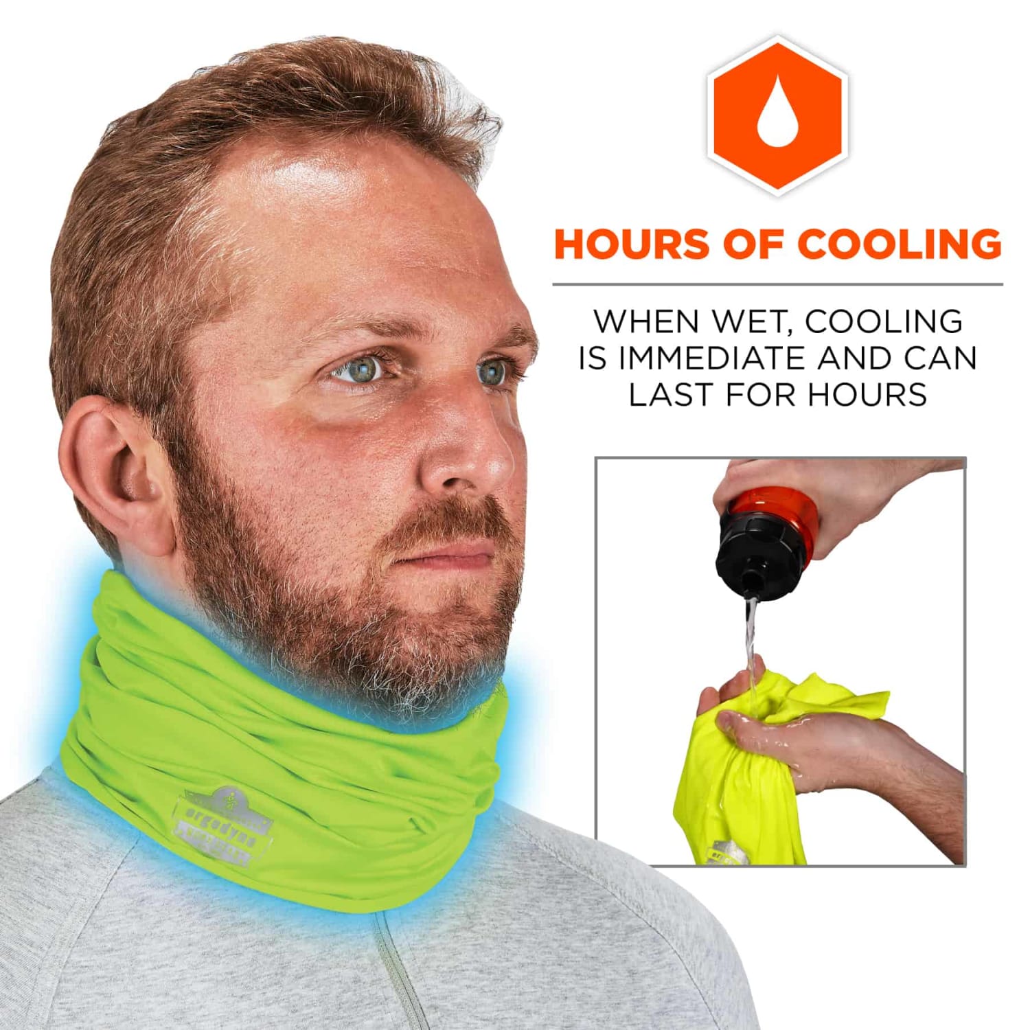 Ergodyne Chill-Its 6489 2-Layer Cooling Multi-Band, Small/Medium, Hi-Vis Lime - Image 5