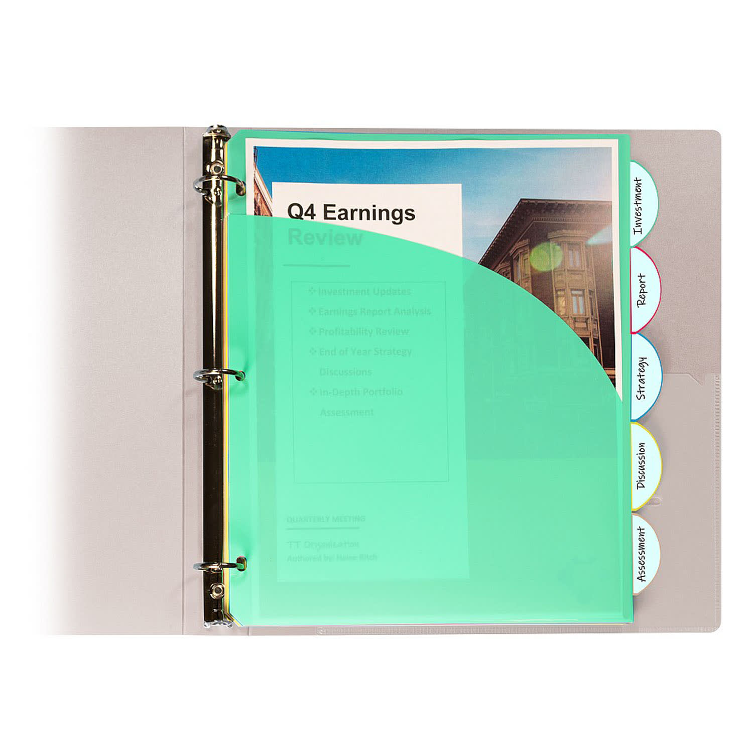 C-Line 5-Tab Poly Index Dividers With Slant Pocket, 8-1/2in x 11in, Assorted, 5 Dividers Per Pack, Set Of 6 Packs - Image 4
