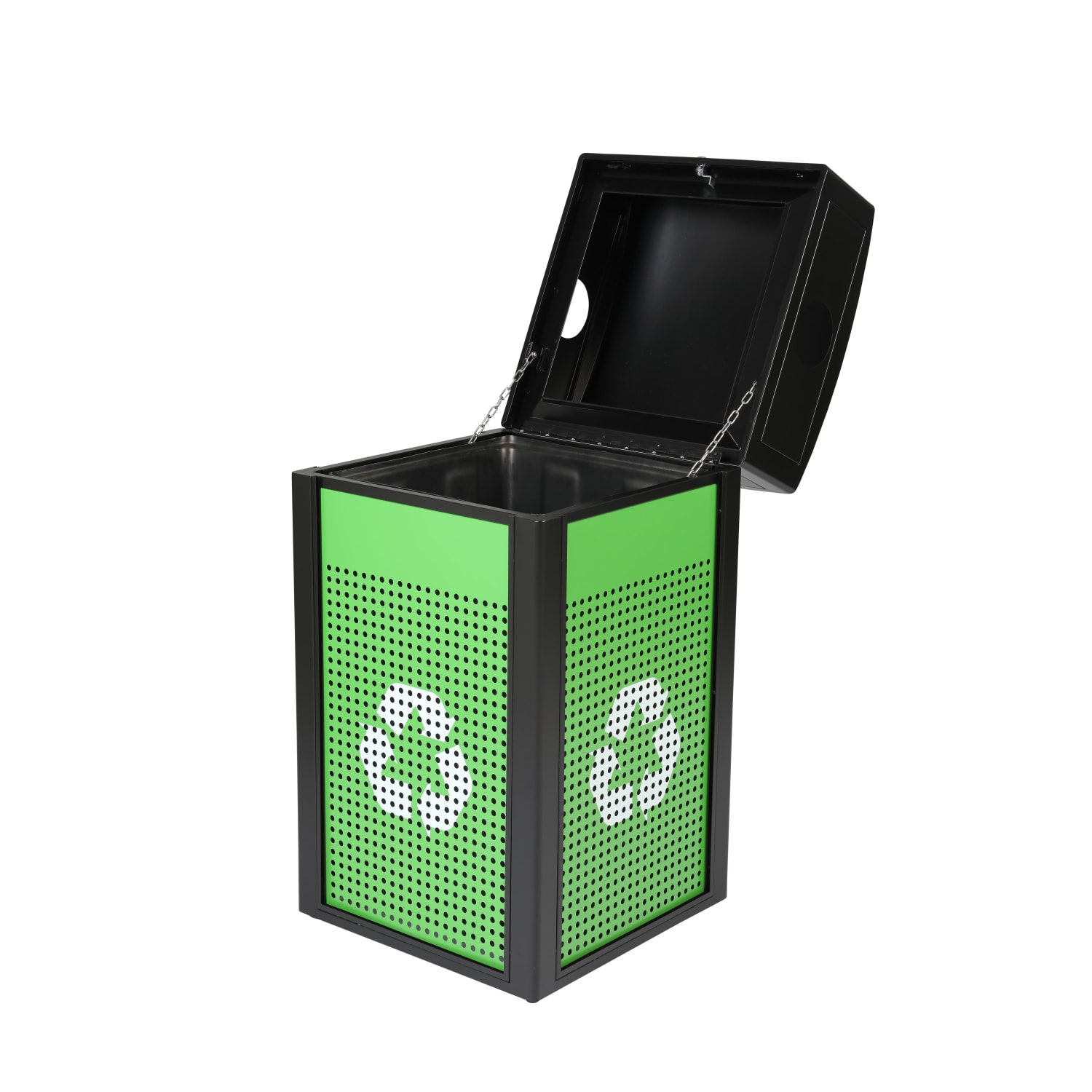 Alpine Industries Steel, Indoor/Outdoor Trash Can, 40 Gallons, Green (471-40-GS-C) - Image 3