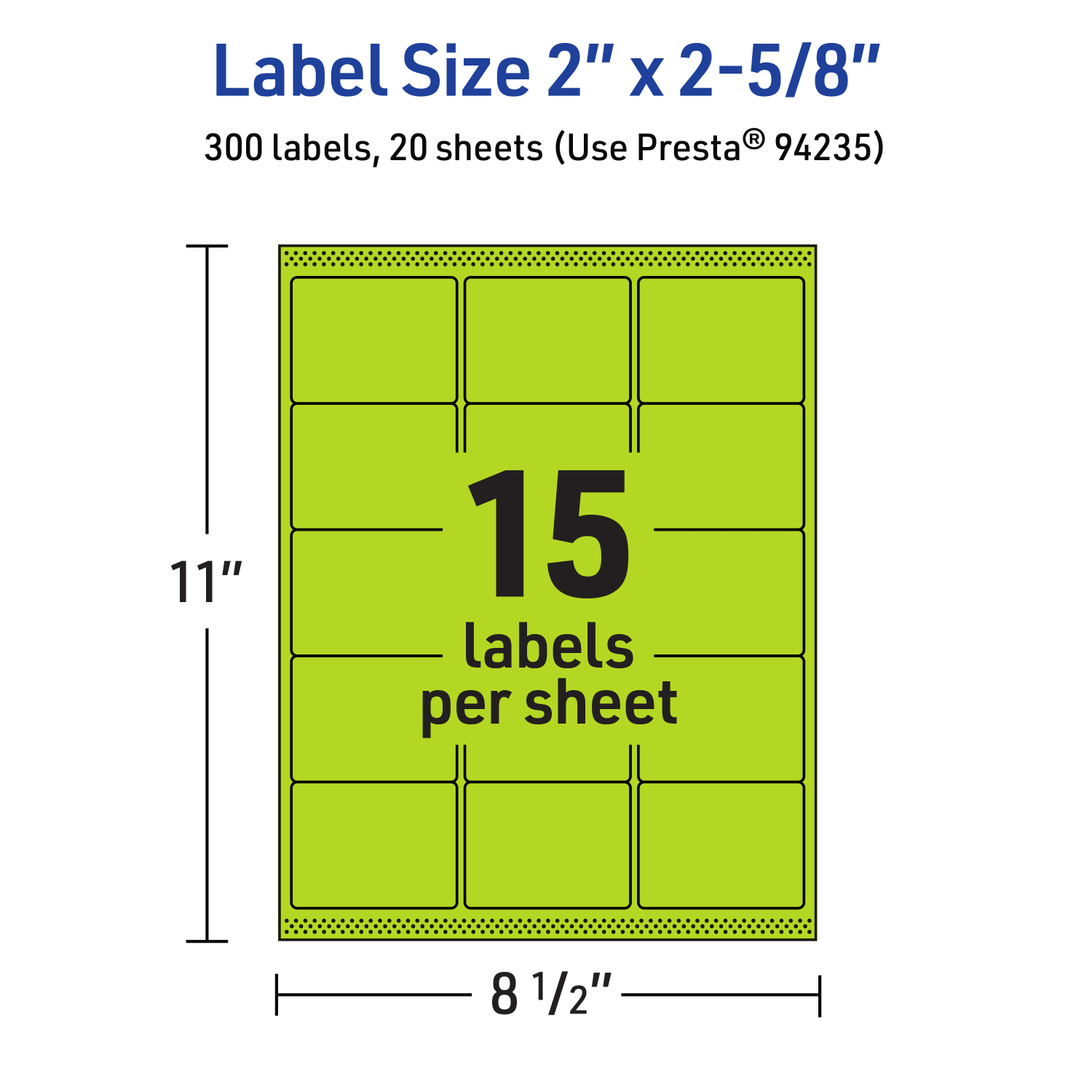Avery Printable Labels With Sure Feed Technology, 94235-BGP20, Rectangle, 2in x 2-5/8in, Matte Bright Green, Pack of 300 - Image 6