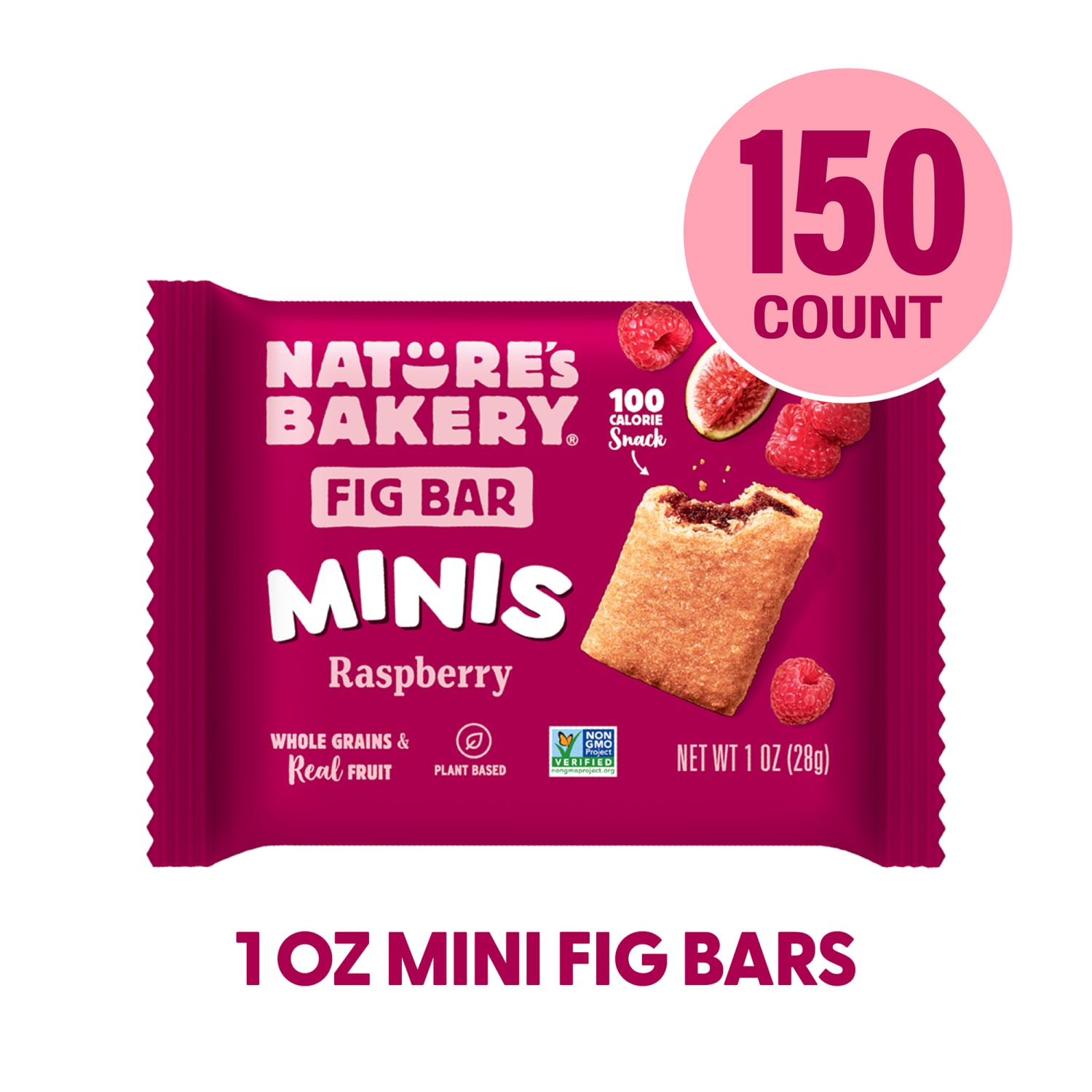 Natures Bakery Minis Whole Wheat Raspberry Fig Bars, 1 Oz, Total Qty 150 - Image 3