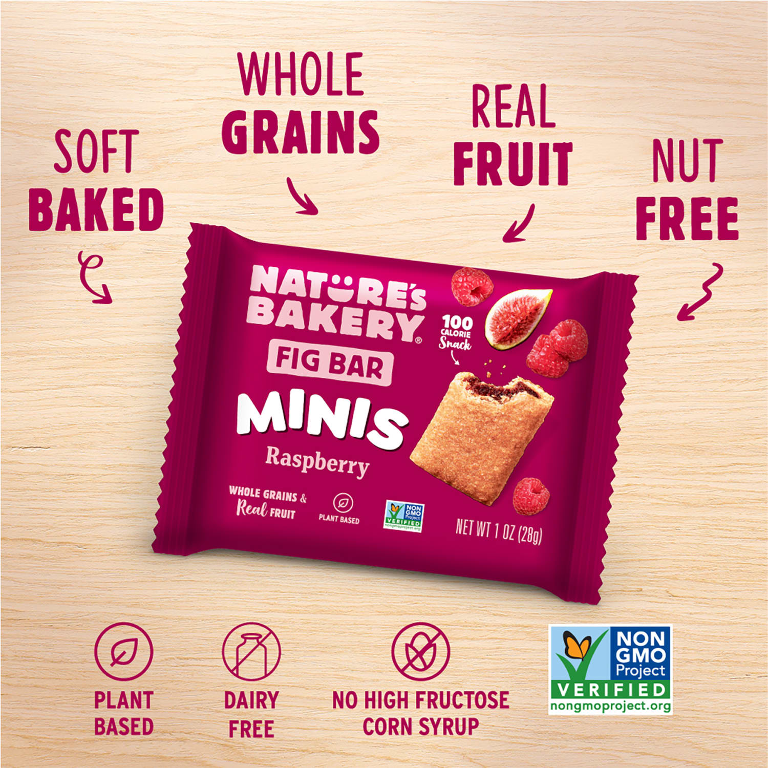 Natures Bakery Minis Whole Wheat Raspberry Fig Bars, 1 Oz, Total Qty 150 - Image 6