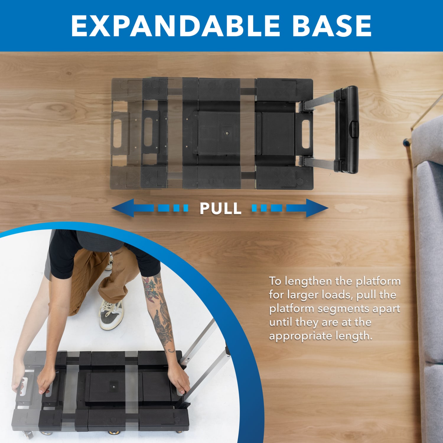 Mount-It! Folding Hand Truck Dolly, 36inH x 14-1/4inW x 26inD, Black - Image 5