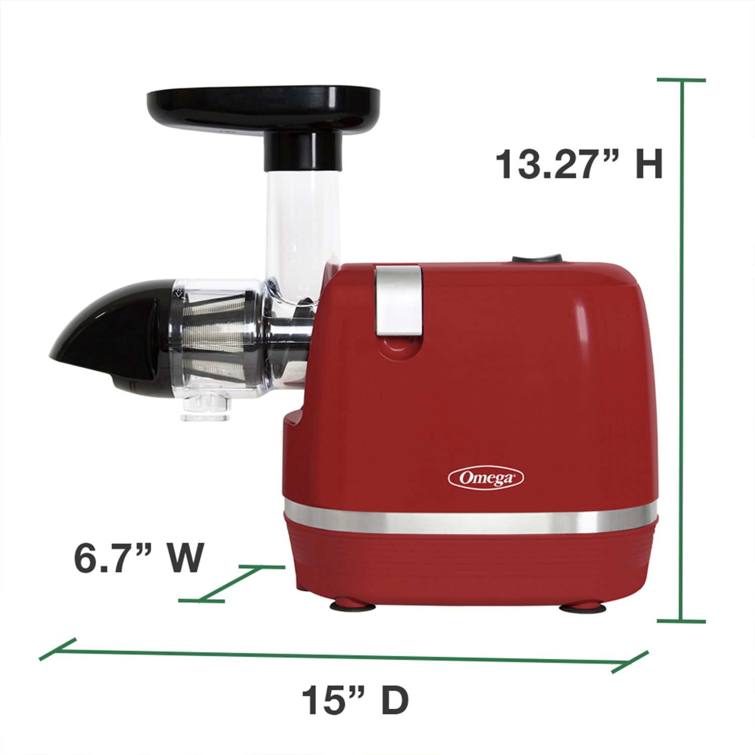 Omega Horizontal Cold Press Juicer, Red - Image 5
