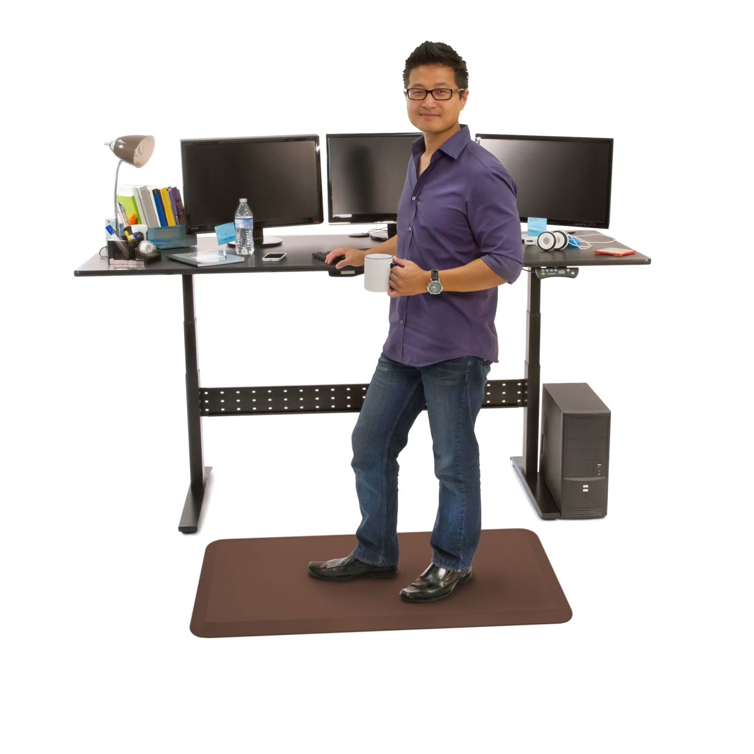 GelPro NewLife EcoPro Commercial Grade Anti-Fatigue Floor Mat, 48in x 20in, Brown - Image 3