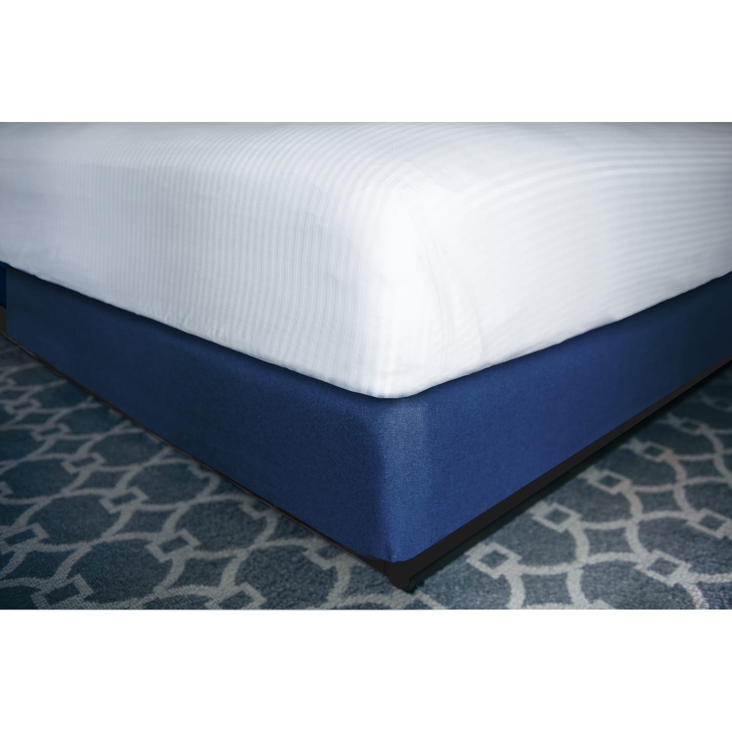 Mattress Safe Designer Decor Contour Wrap for Box Spring, Savile Bespoke Navy, Queen, 9in Drop, Case of 12