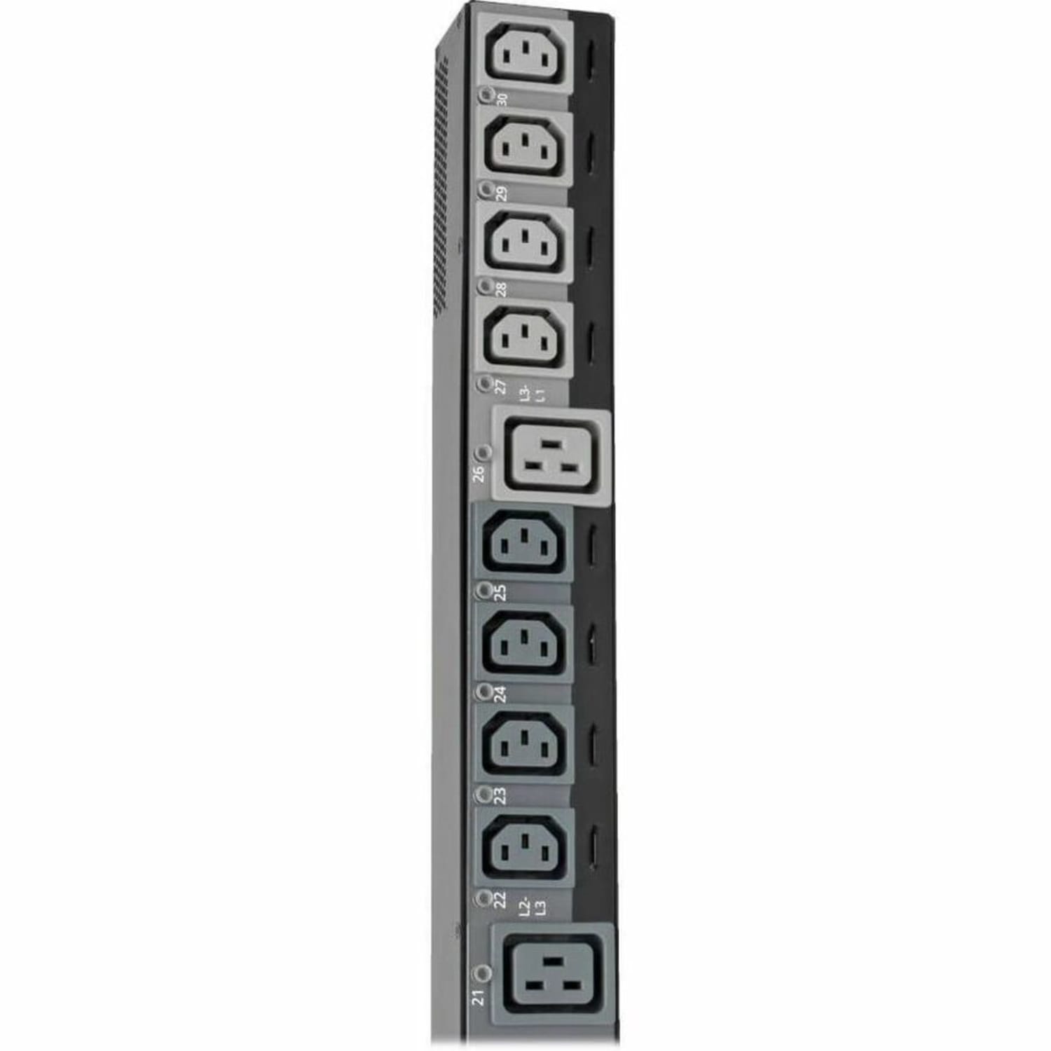 Tripp Lite 10kW 3-Phase Switched PDU, LX Interface, 200/208/240V Outlets (24 C13/6 C19), LCD, NEMA L2 - PDU3EVSR6L2130 - Image 5