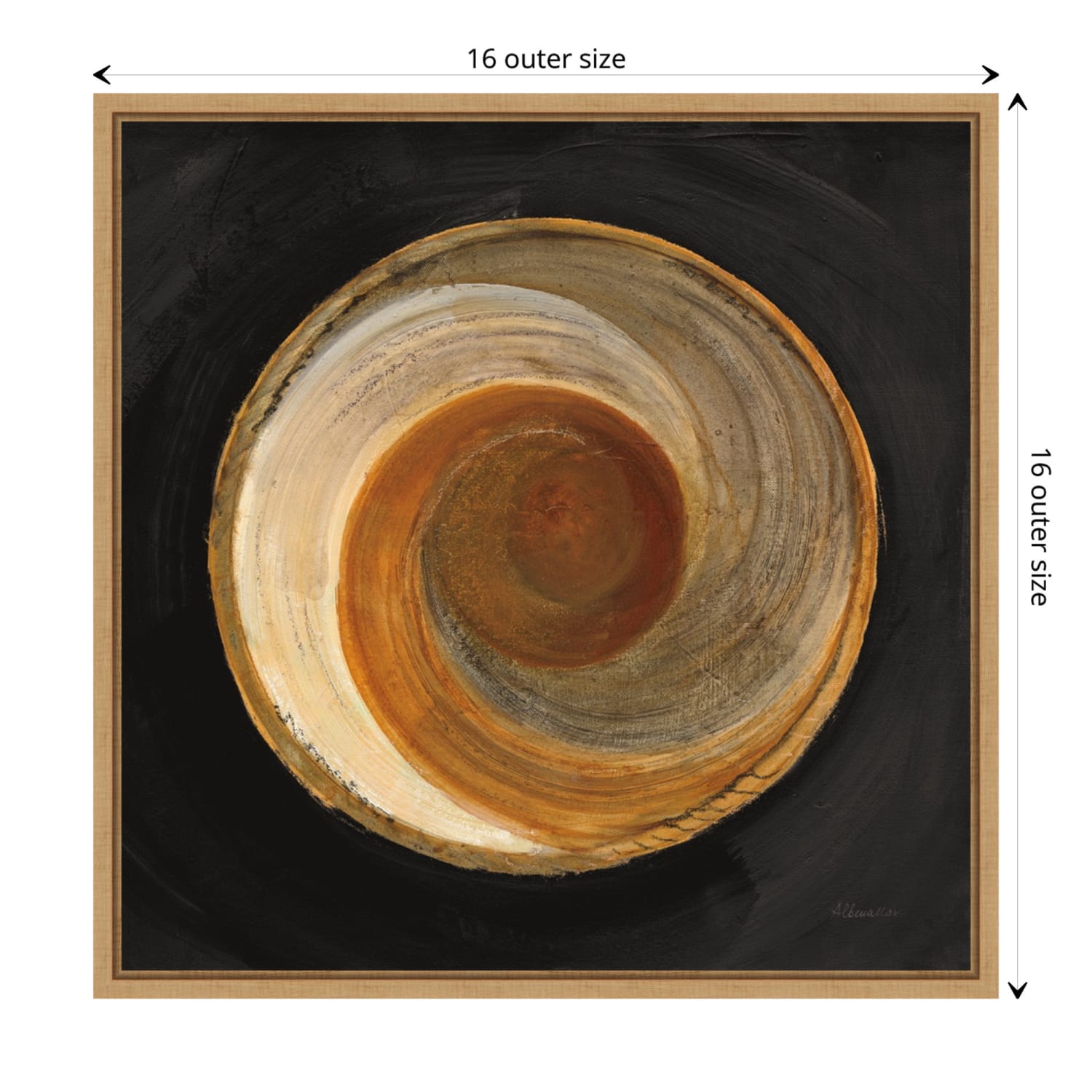 Amanti Art Woven Beauty I on Black by Albena Hristova Framed Canvas Wall Art Print, 16inH x 16inW, Maple - Image 6