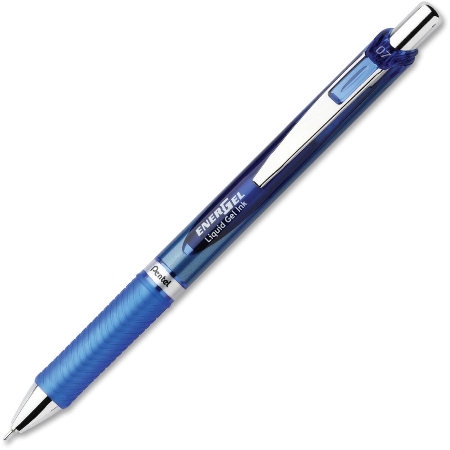 Pentel EnerGel Deluxe RTX Retractable Pens, Needle Point, 0.7 mm, Blue Barrel, Blue Ink, Pack Of 12 Pens - Image 4