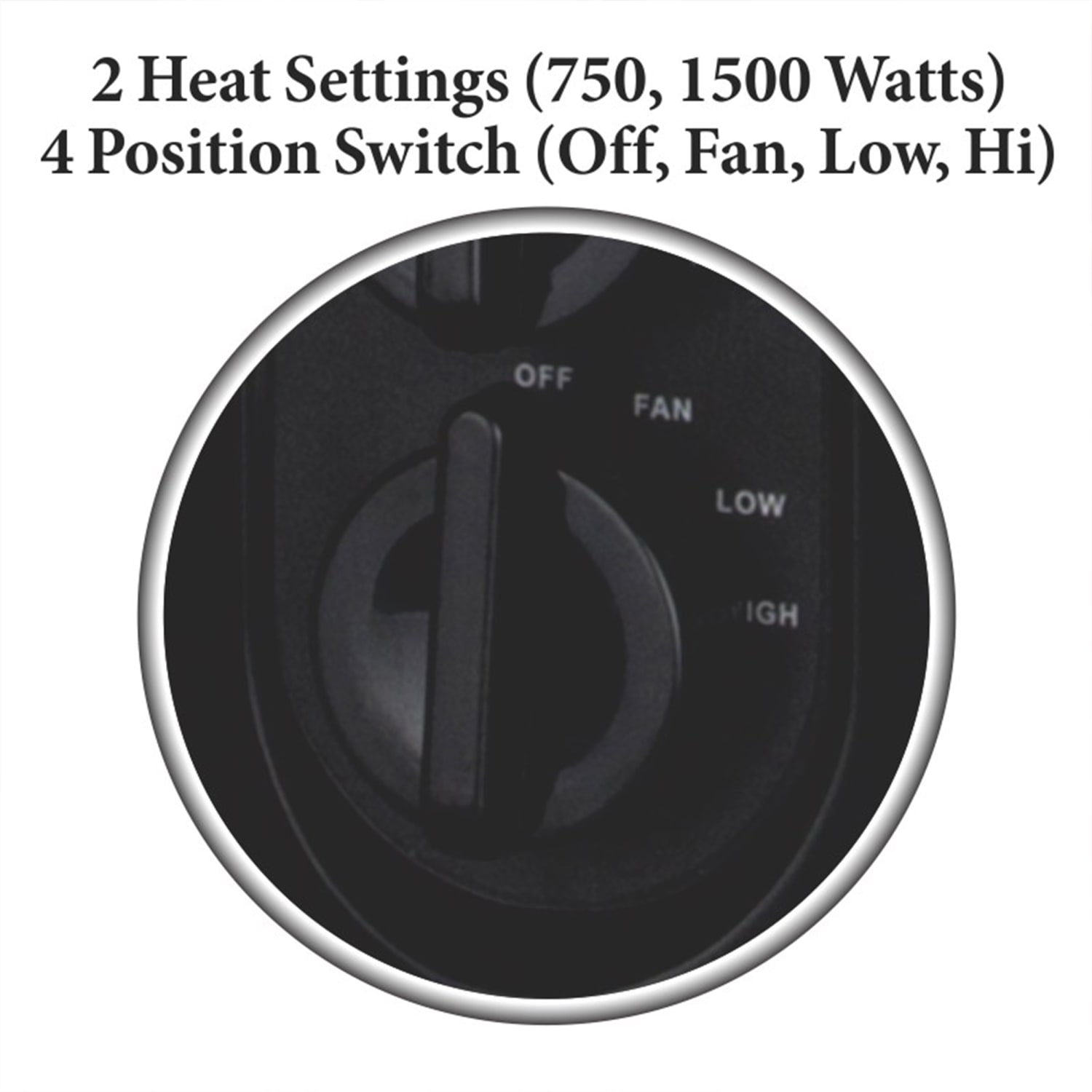Optimus 1500-Watt Oscillating Tower Heater With Thermostat, 18in x 7-1/2in, Black - Image 3