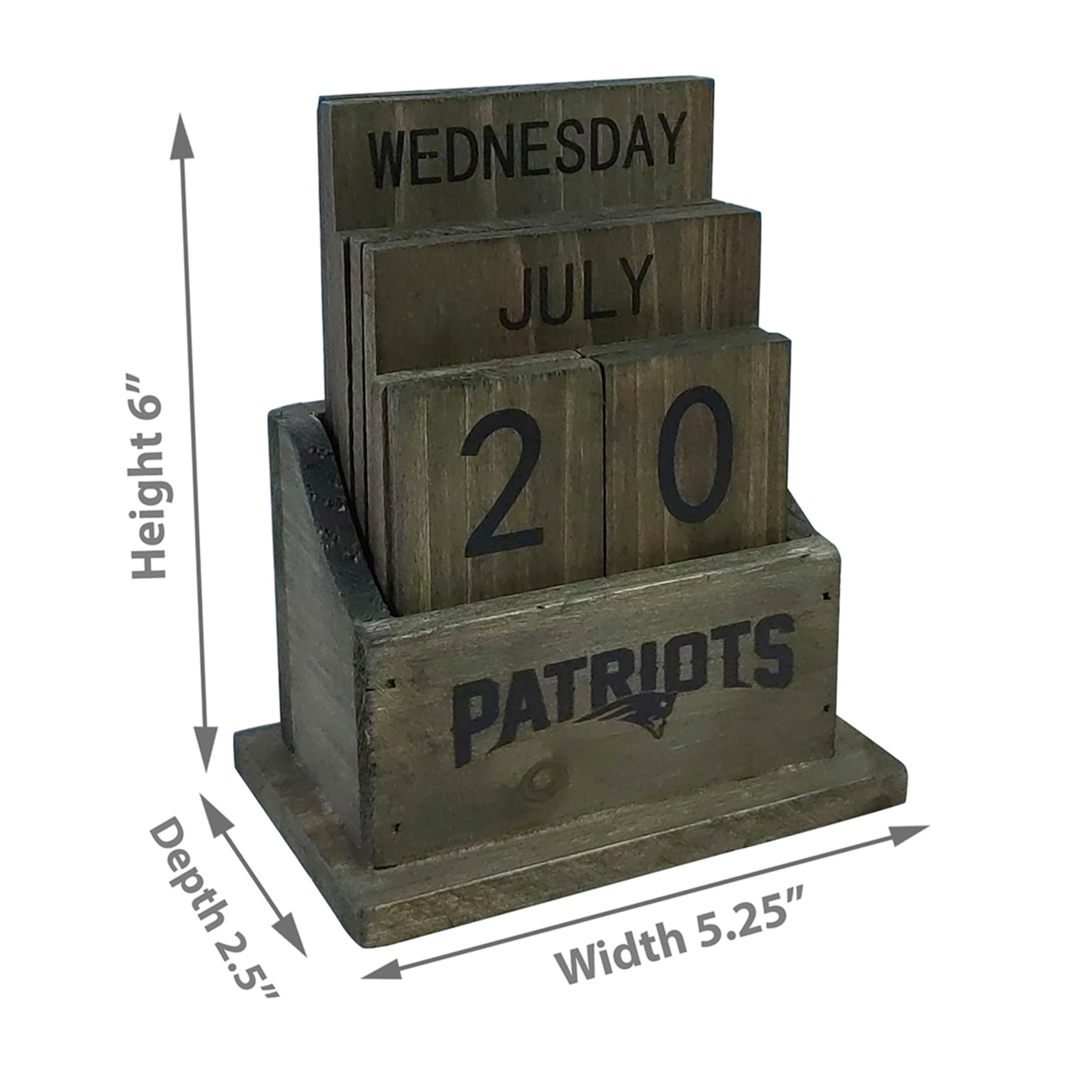 Imperial NFL Wood Block Calendar, New England Patriots - Image 3
