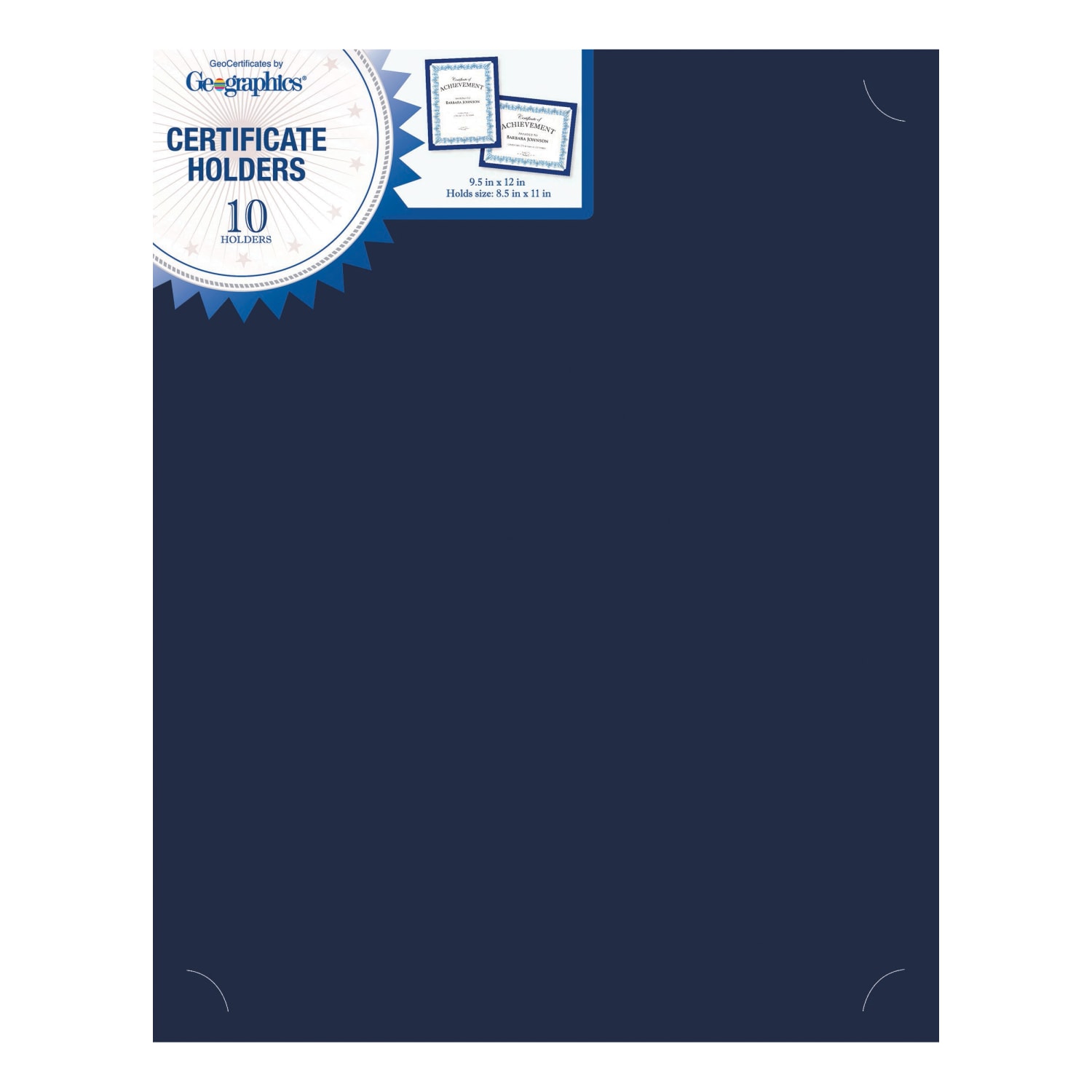 Geographics Recycled Certificate Holder - Navy - 30% Recycled - 10 / Pack - Image 3