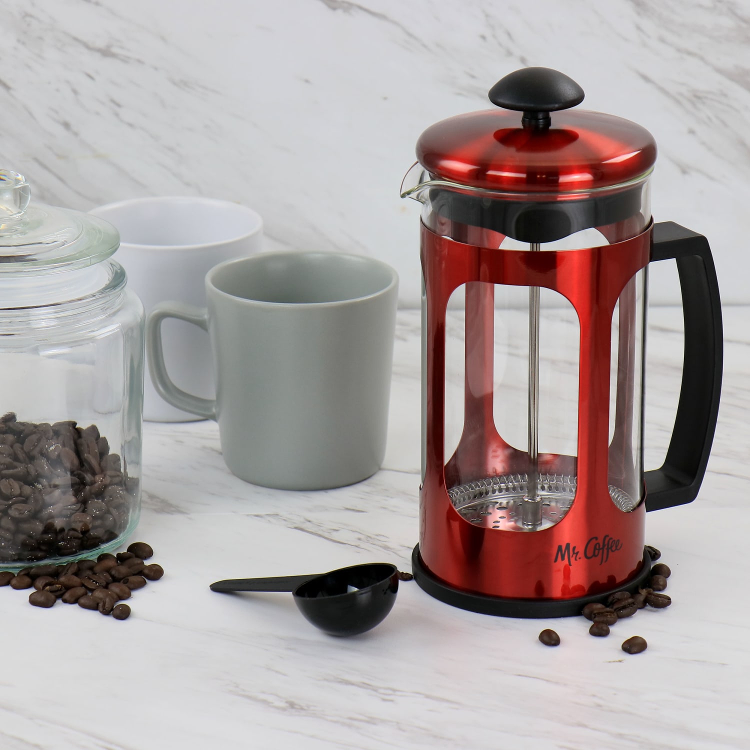 Mr. Coffee French Coffee Press 30 Oz, Red - Image 3