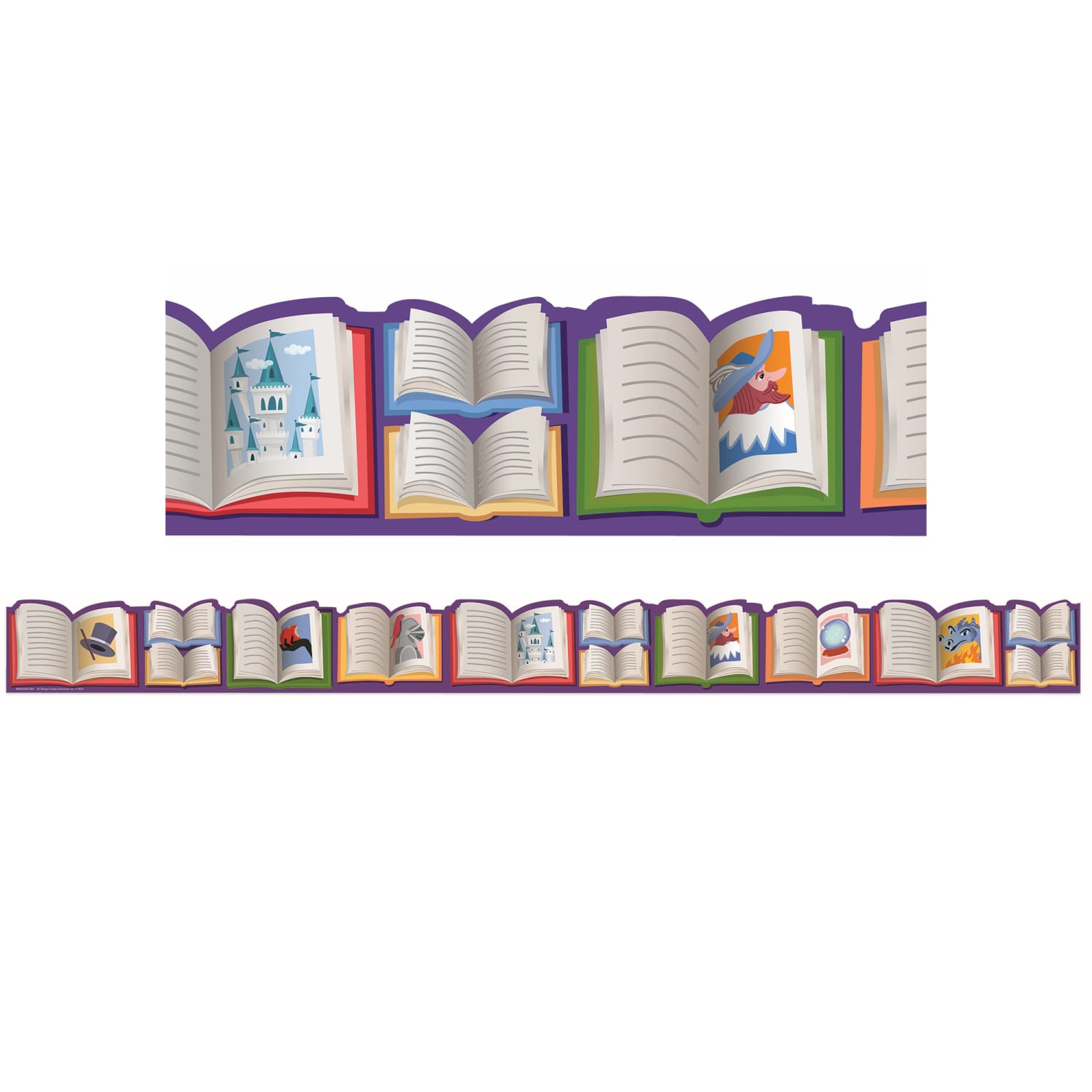 Eureka Extra Wide Die-Cut Deco Trim Packs, 37' x 3-1/4in, Once Upon A Dream Story Book, Set Of 6 Packs - Image 3
