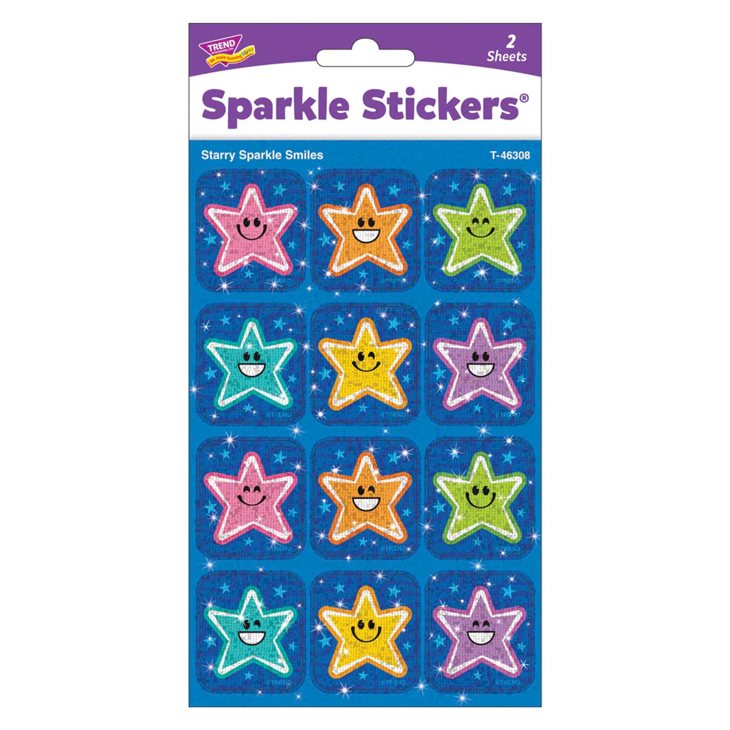 TREND Sparkle Stickers, Starry Smiles, 24 Per Pack, Set Of 6 Packs - Image 4