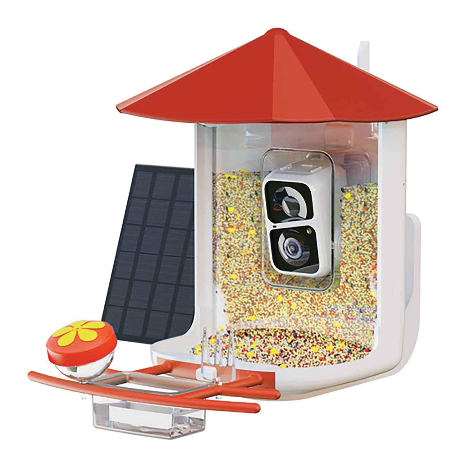 PerchMe Smart Bird Feeder With Camera, Red/White