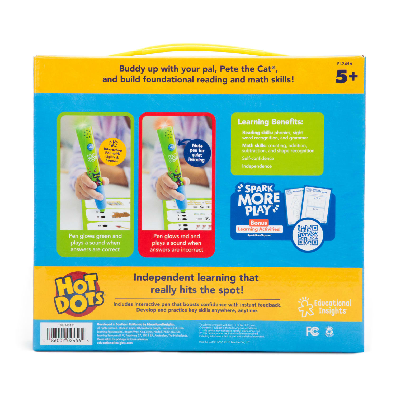 Educational Insights Hot Dots Pete the Cat Kindergarten Reading & Math Activity Book & Hot Dots Pen - Image 4