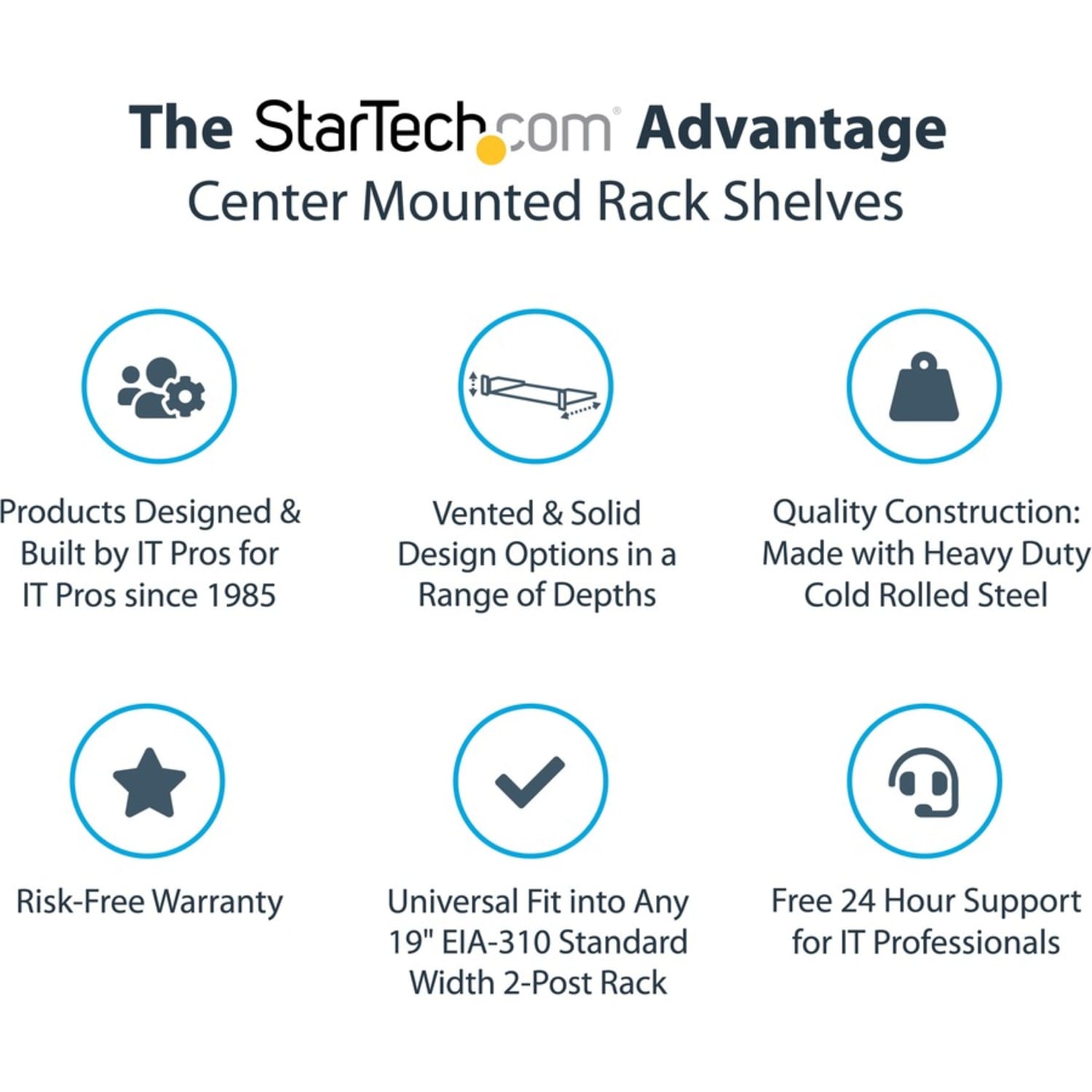 StarTech.com 2U Vented Server Rack Cabinet Shelf - Fixed 14in Deep Cantilever Rackmount Tray for 19in Data/AV/Network Enclosure w/Cage Nuts - Image 3