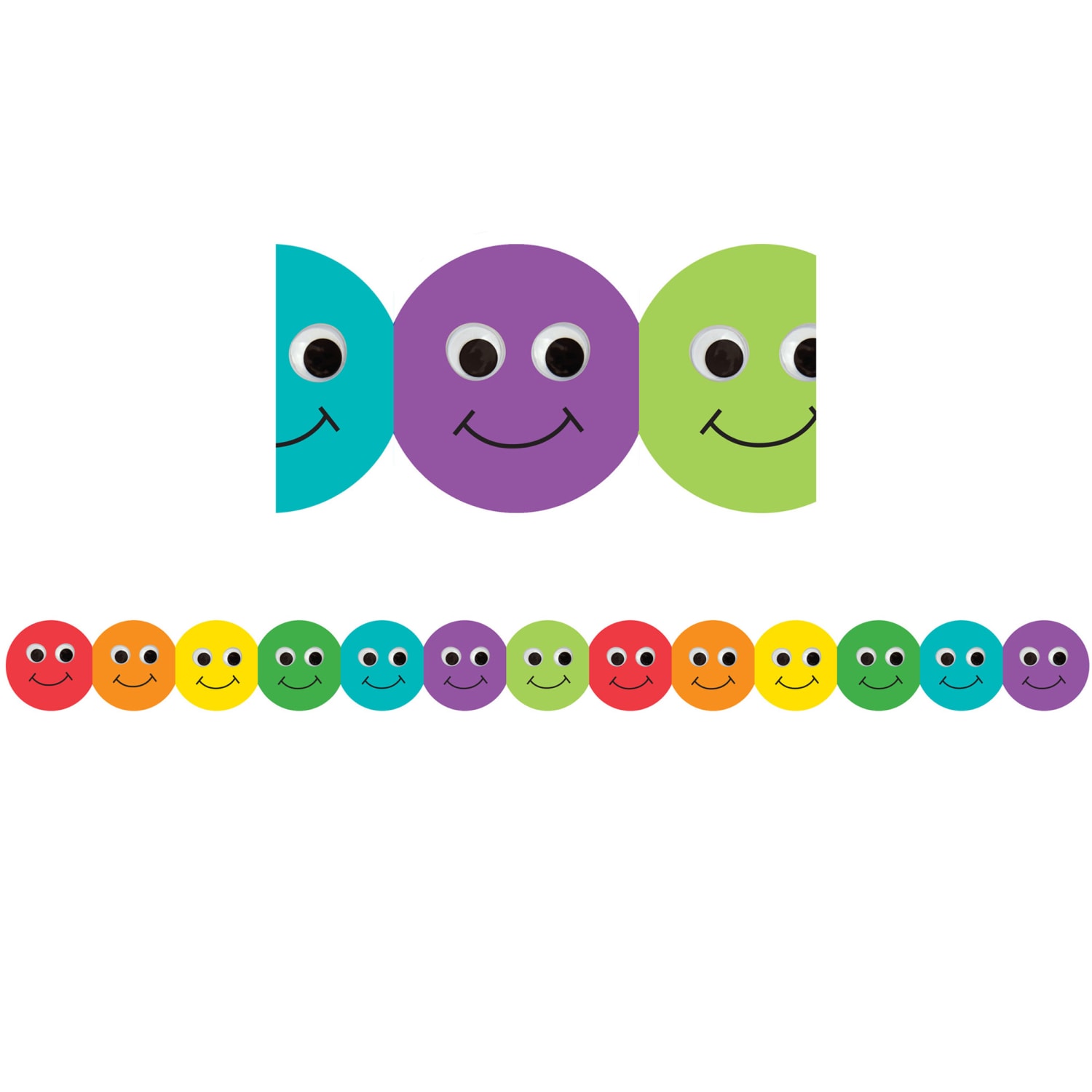 Hygloss Classroom Borders, Smiley Face Mighty Brights, 12 Borders Per Pack, Set Of 6 Packs - Image 3