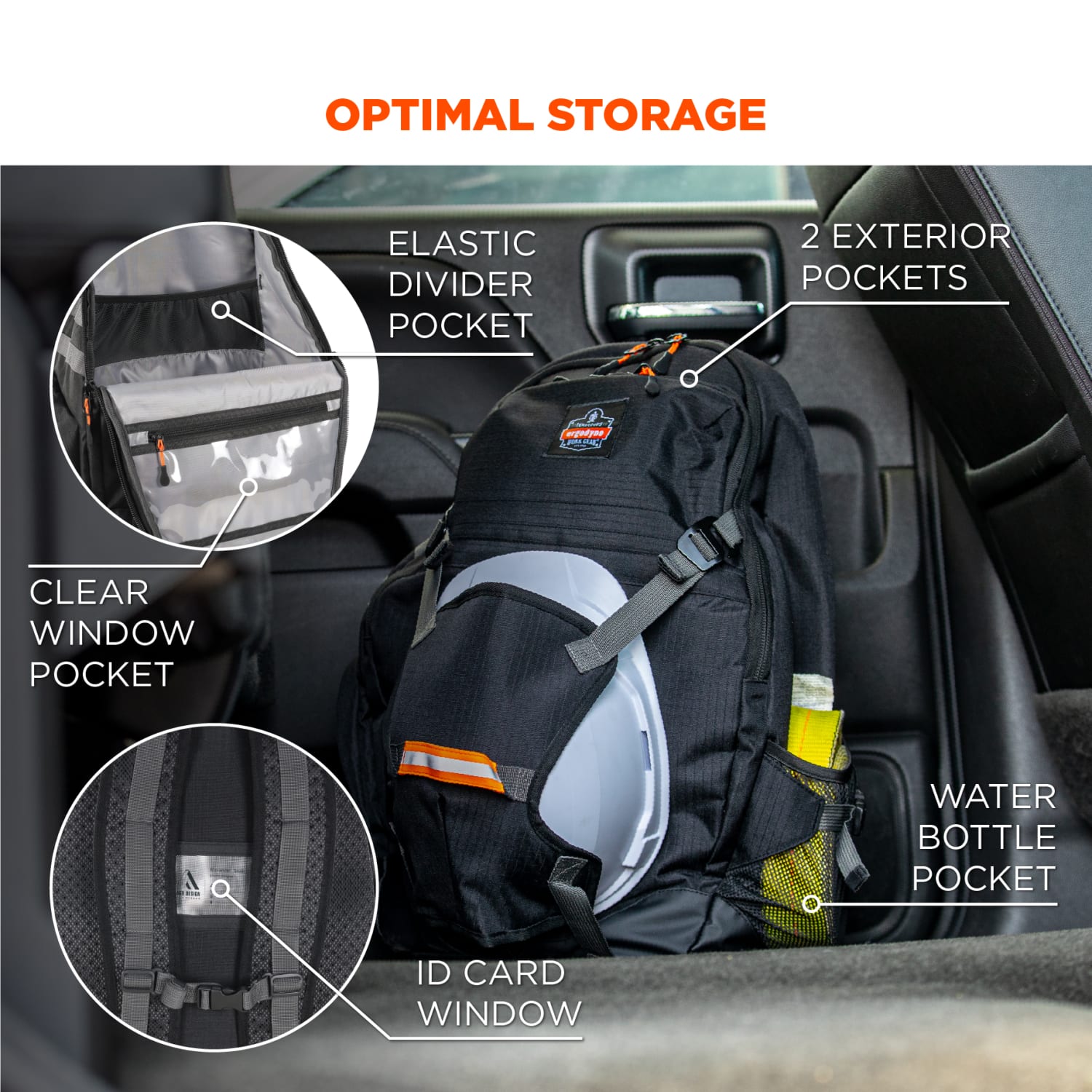 Ergodyne Arsenal 5188 Work Gear Jobsite Backpack, Black - Image 4