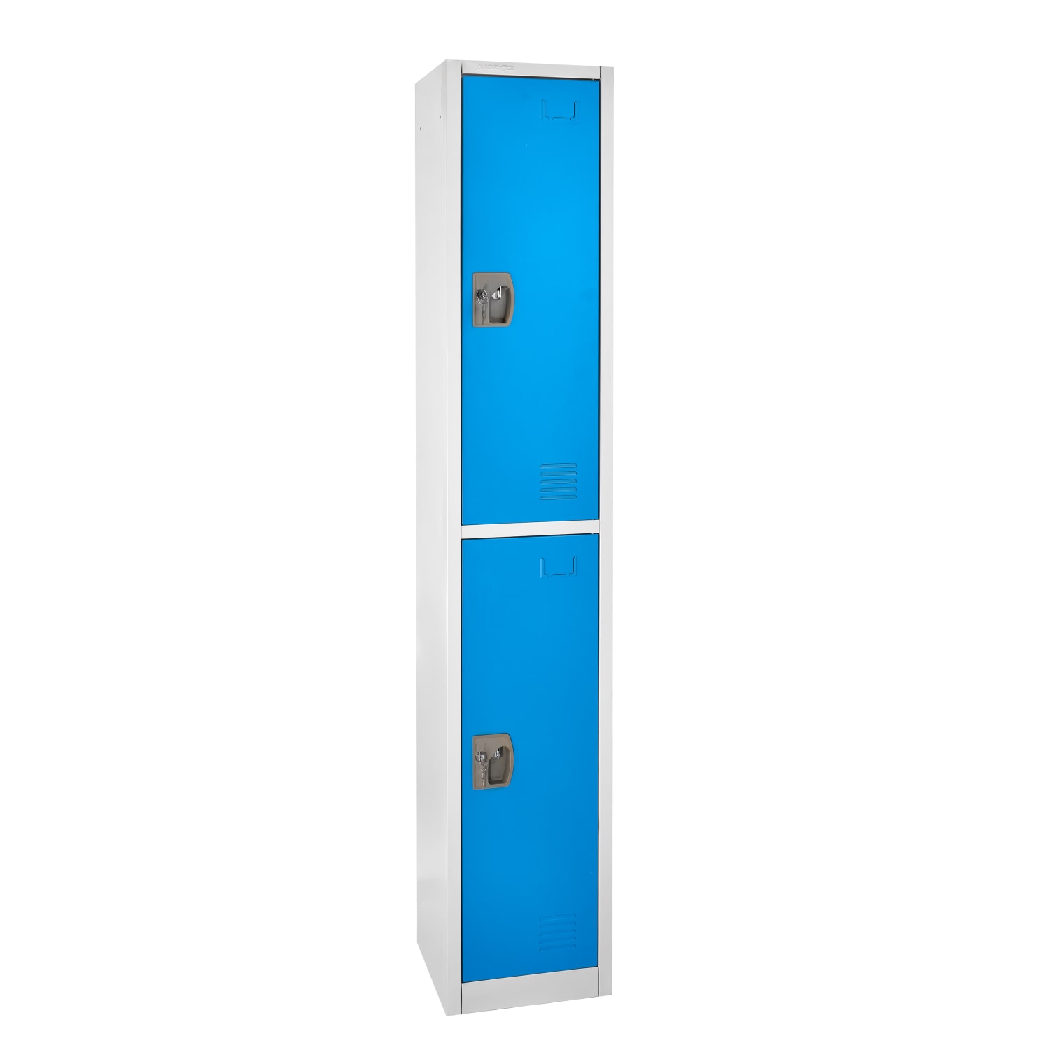 Alpine 2-Tier Steel Lockers, 72inH x 12inW x 12inD, Blue, Set Of 4 Lockers - Image 3