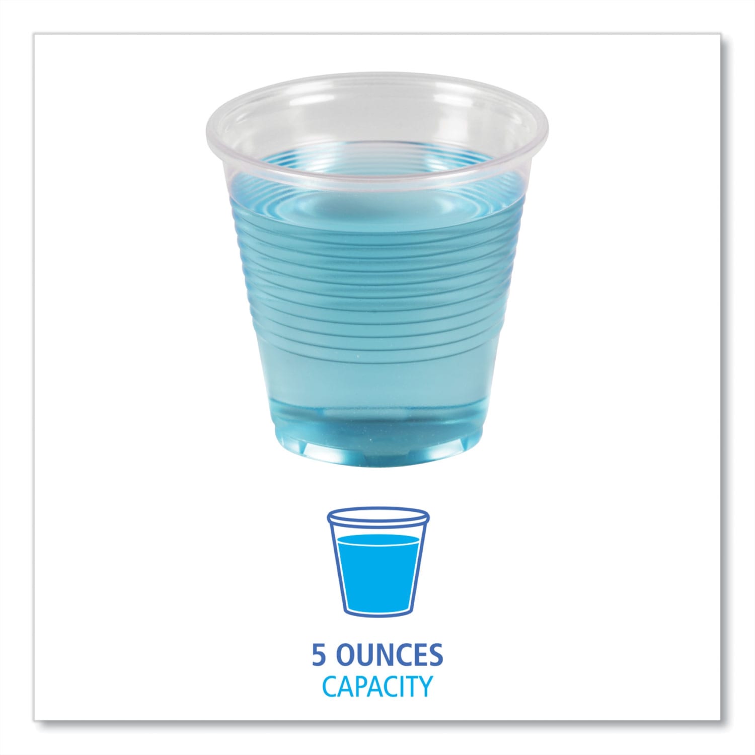 Boardwalk Plastic Cold Cups, 5 Oz, Clear, Sleeve Of 100 Cups, Carton Of 25 Sleeves - Image 3
