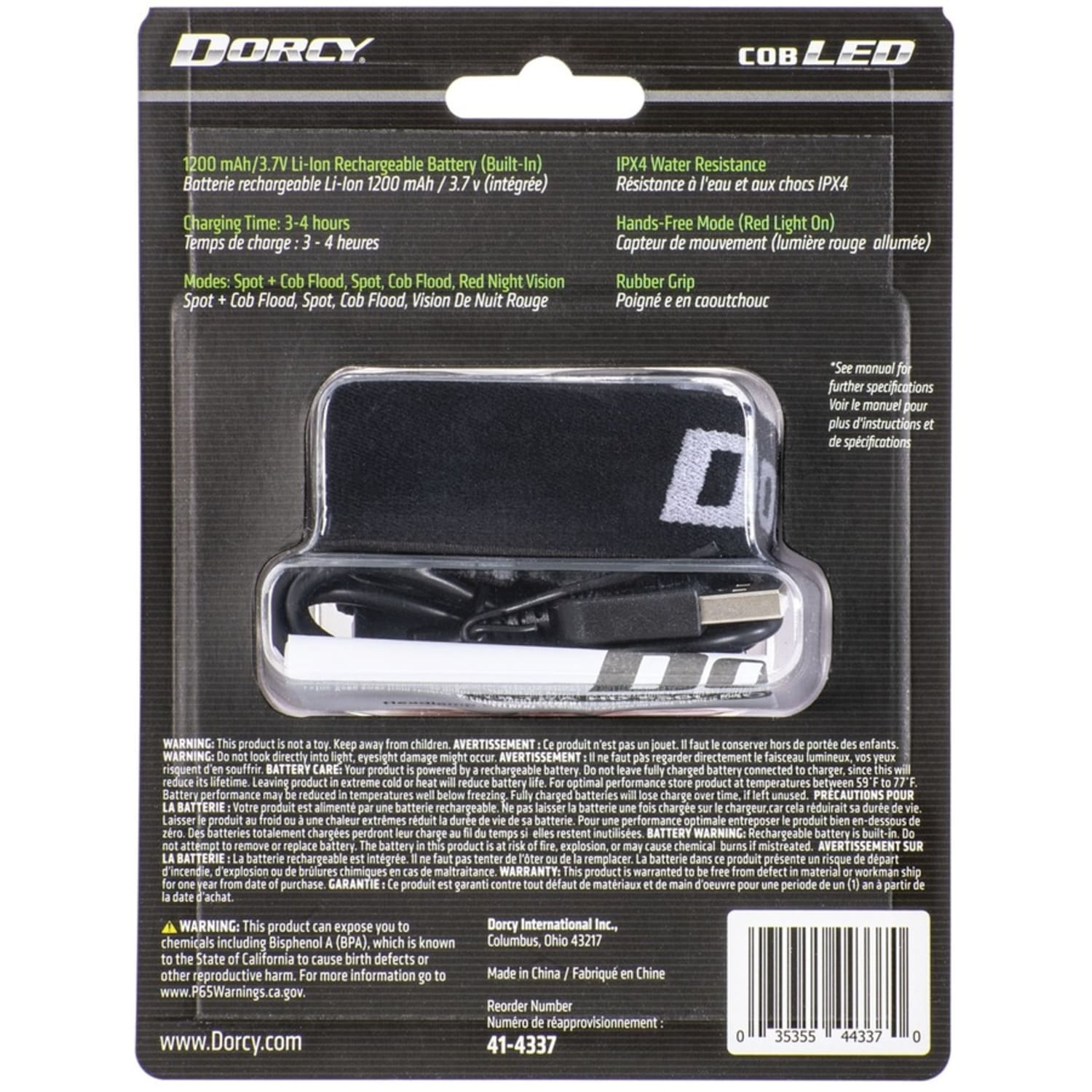 Dorcy Ultra HD 650 Lumen Rechargeable Headlamp - LED - 650 lm Lumen - 1 - Lithium Ion (Li-Ion) - Battery Rechargeable - 414337 - Image 3