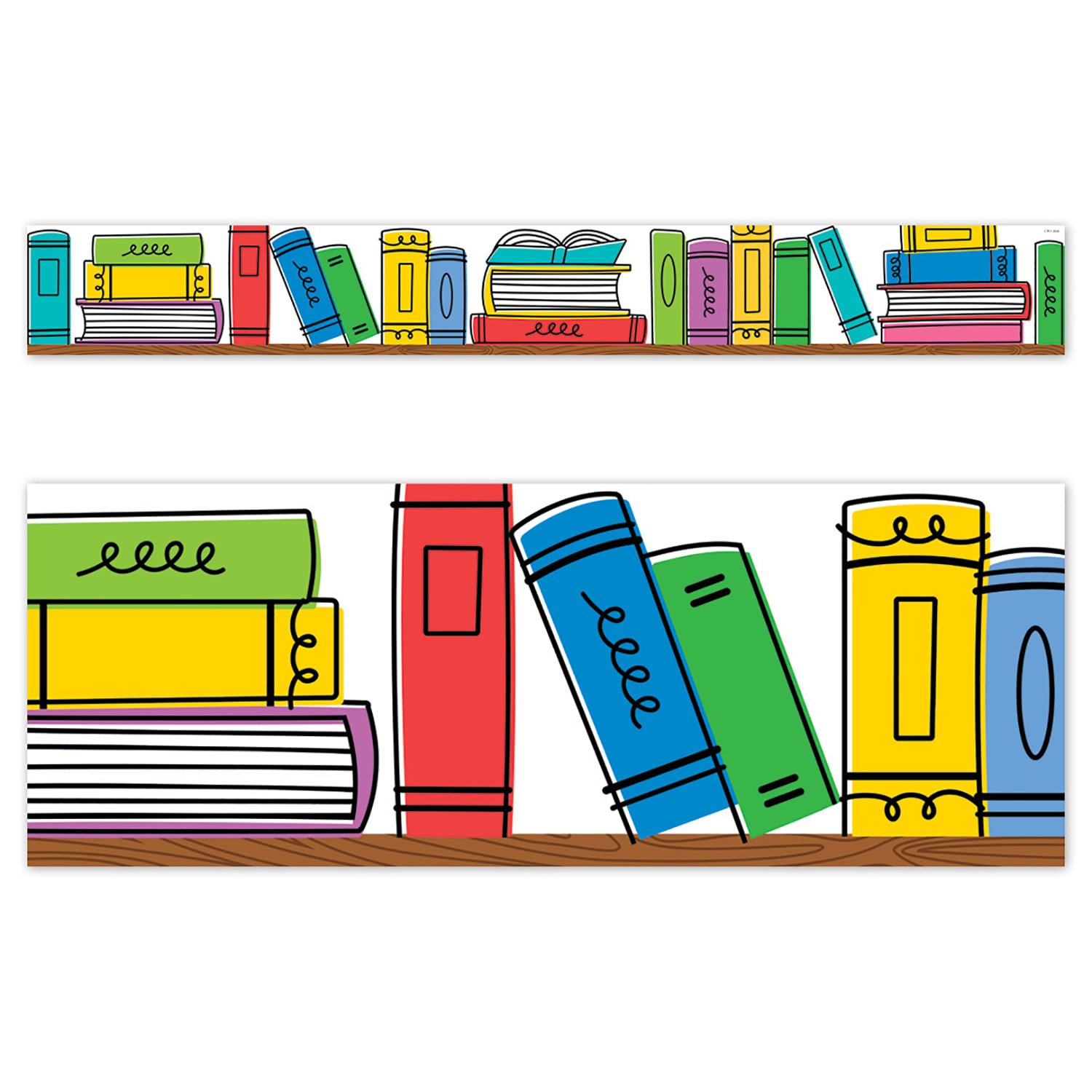 Creative Teaching Press EZ Borders, Doodle Bookshelf, 24 Borders Per Pack, Set Of 3 Packs - Image 3