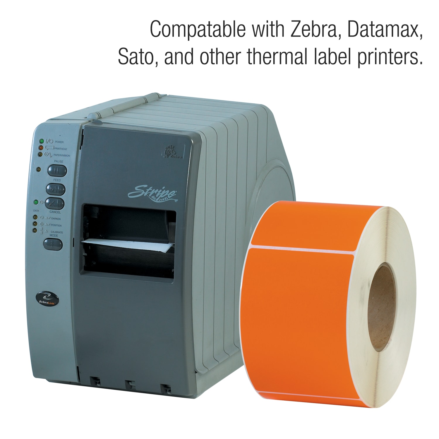 Partners Brand Color Thermal Labels, THL130RG, Rectangle, 4in x 6in, Orange, 1,000 Labels Per Roll, Pack Of 4 Rolls - Image 3