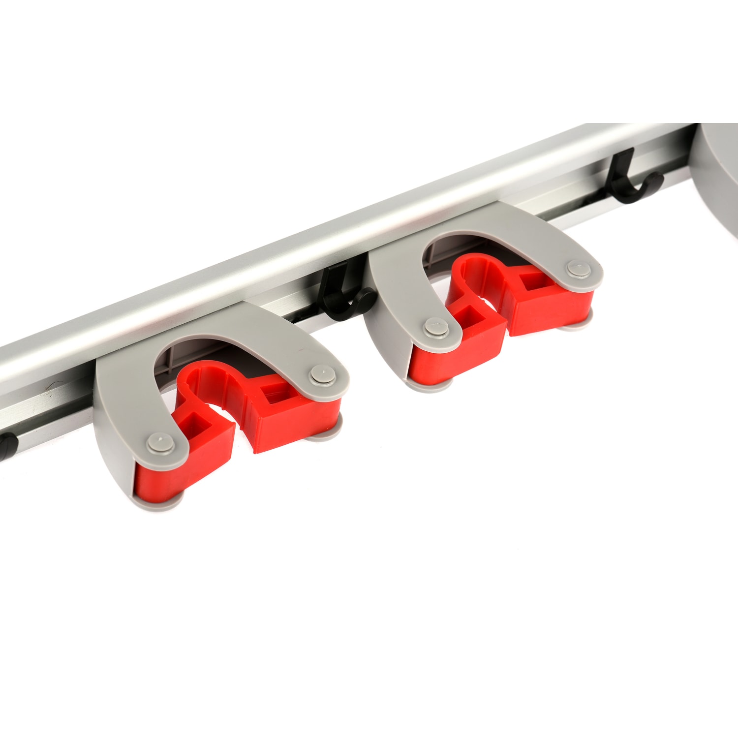 Alpine 5-Hook Mop And Broom Holders, 1-3/4in x 20in 2-7/16in, Red/Gray, Pack Of 3 Racks - Image 6