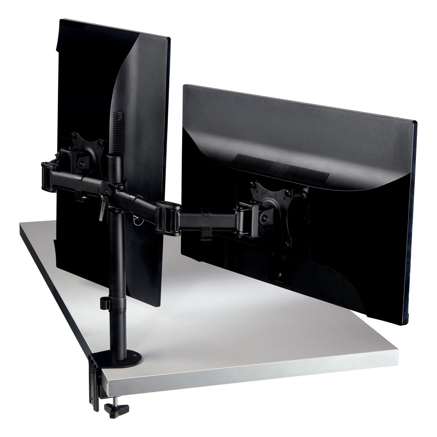 3M MM200B Dual Monitor Mount, 24inH x 33inW x 5inD, Black - Image 4