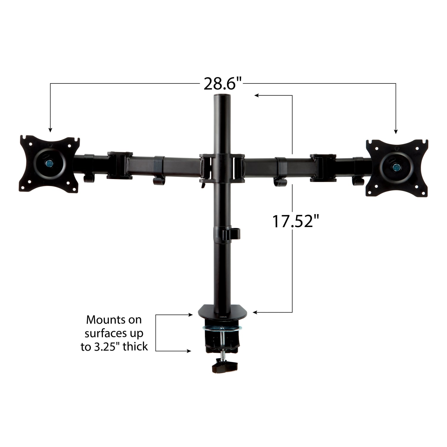 3M MM200B Dual Monitor Mount, 24inH x 33inW x 5inD, Black - Image 5