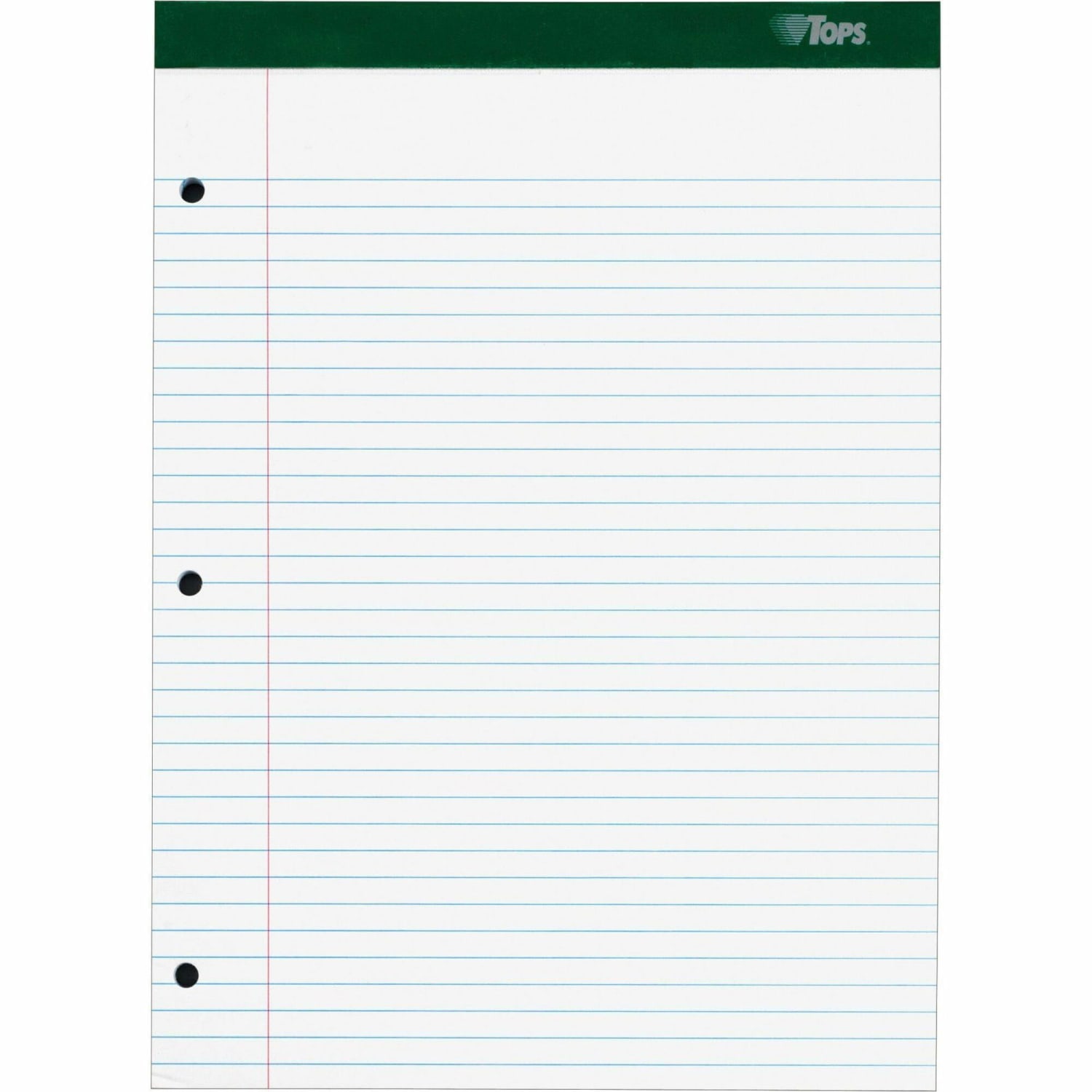 TOPS Double Docket Rigid Back Legal Pads - 100 Sheets - Stapled/Glued - Ruled - 16 lb Basis Weight - 8 1/2inx11 3/4in - 63384