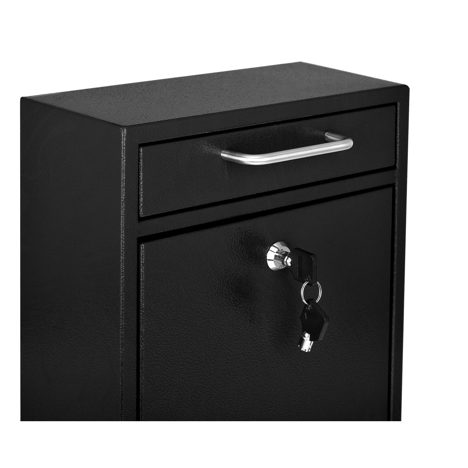 AdirOffice Medium Mail Wall-Mount Drop Box With High Security Key Locking System, 12inH x 10-7/16inW x 4-1/2inD, Black - Image 3