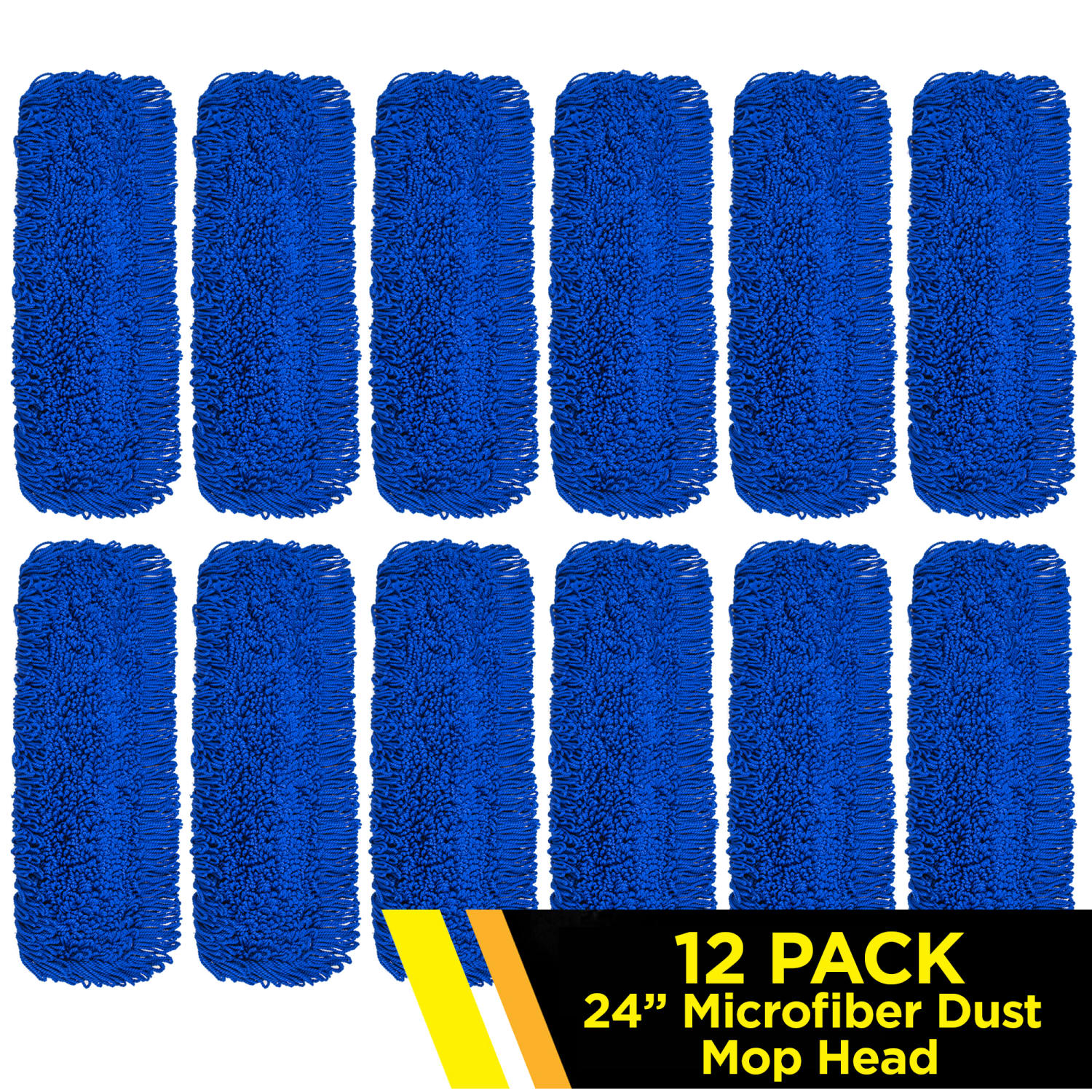 Gritt Commercial Microfiber Looped Dust Mop Pad Head, 24in, Blue, Pack Of 12 Pad Heads - Image 3