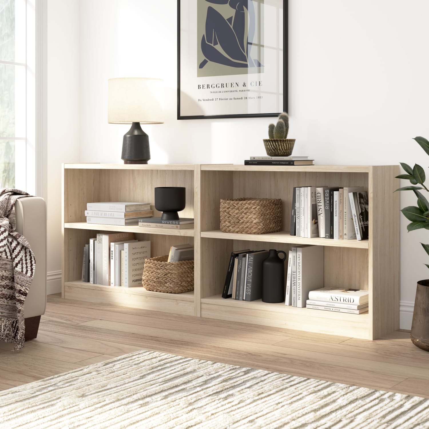 Bush Furniture 30inH Universal Small 2 Shelf Bookcase, Natural Elm, Standard Delivery - Image 4