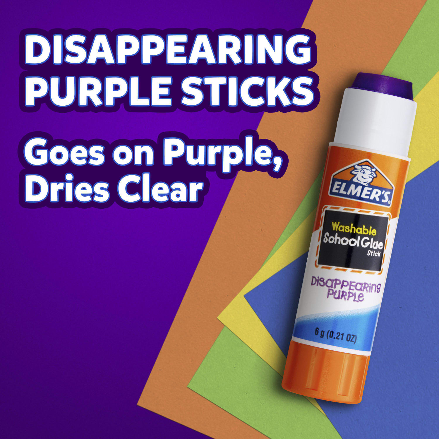 Elmers Disappearing Glue Sticks, 0.21 Oz, Purple, Pack Of 12 - Image 3