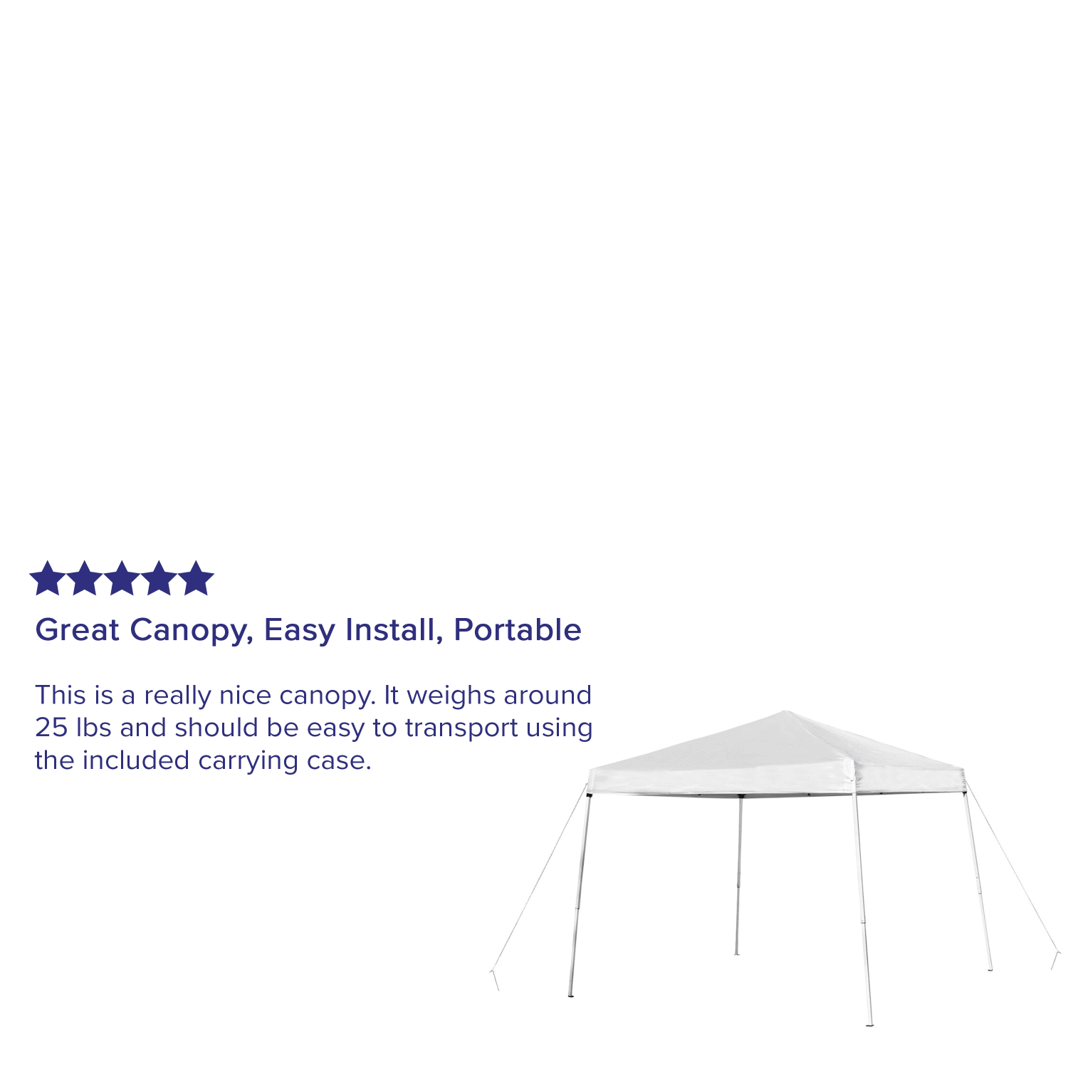 Flash Furniture Outdoor Pop-Up Event Canopy Tent With Carry Bag, 106inH x 116inW x 116inD, White - Image 6