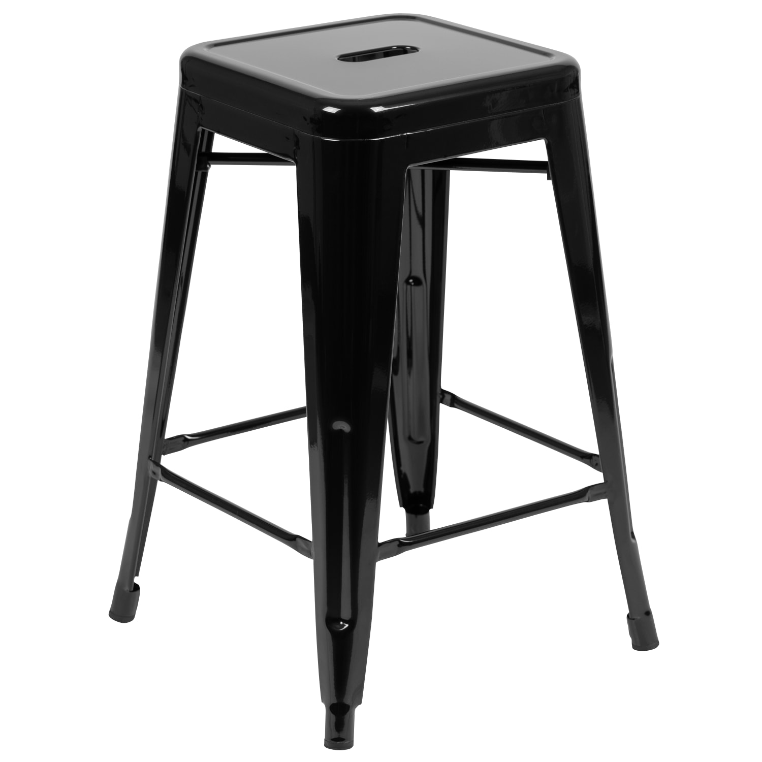 Flash Furniture 24in Metal Counter Height Bar Stools Set Of 4 Bar Stools Black PopularChairscom