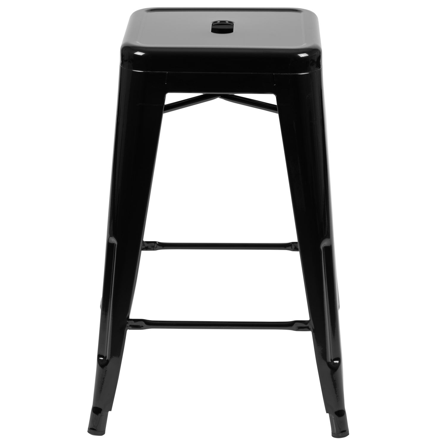 Flash Furniture 24in Metal Counter Height Bar Stools Set Of 4 Bar Stools Black PopularChairscom