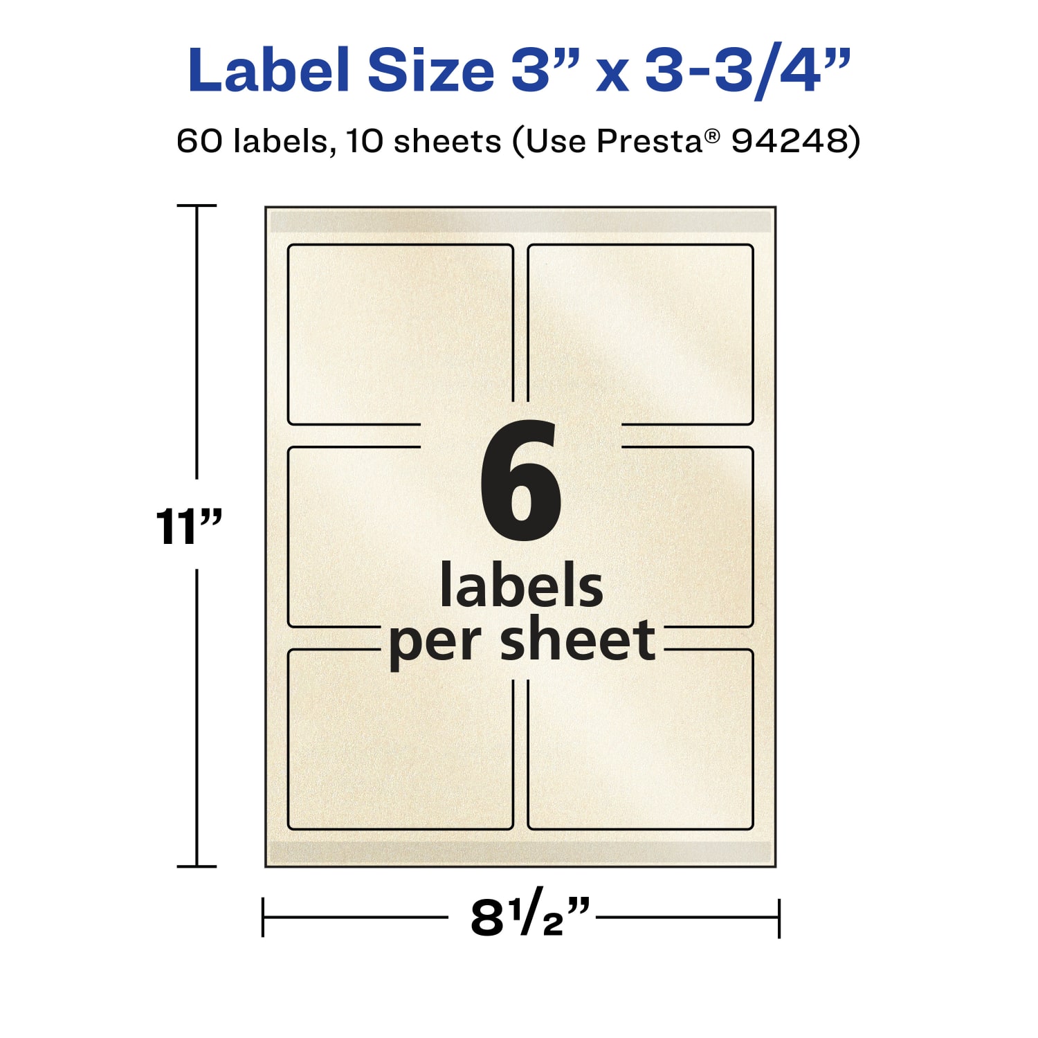 Avery Pearlized Permanent Labels With Sure Feed, 94248-PIP10, Rectangle, 3in x 3-3/4in, Ivory, Pack Of 60 Labels - Image 6