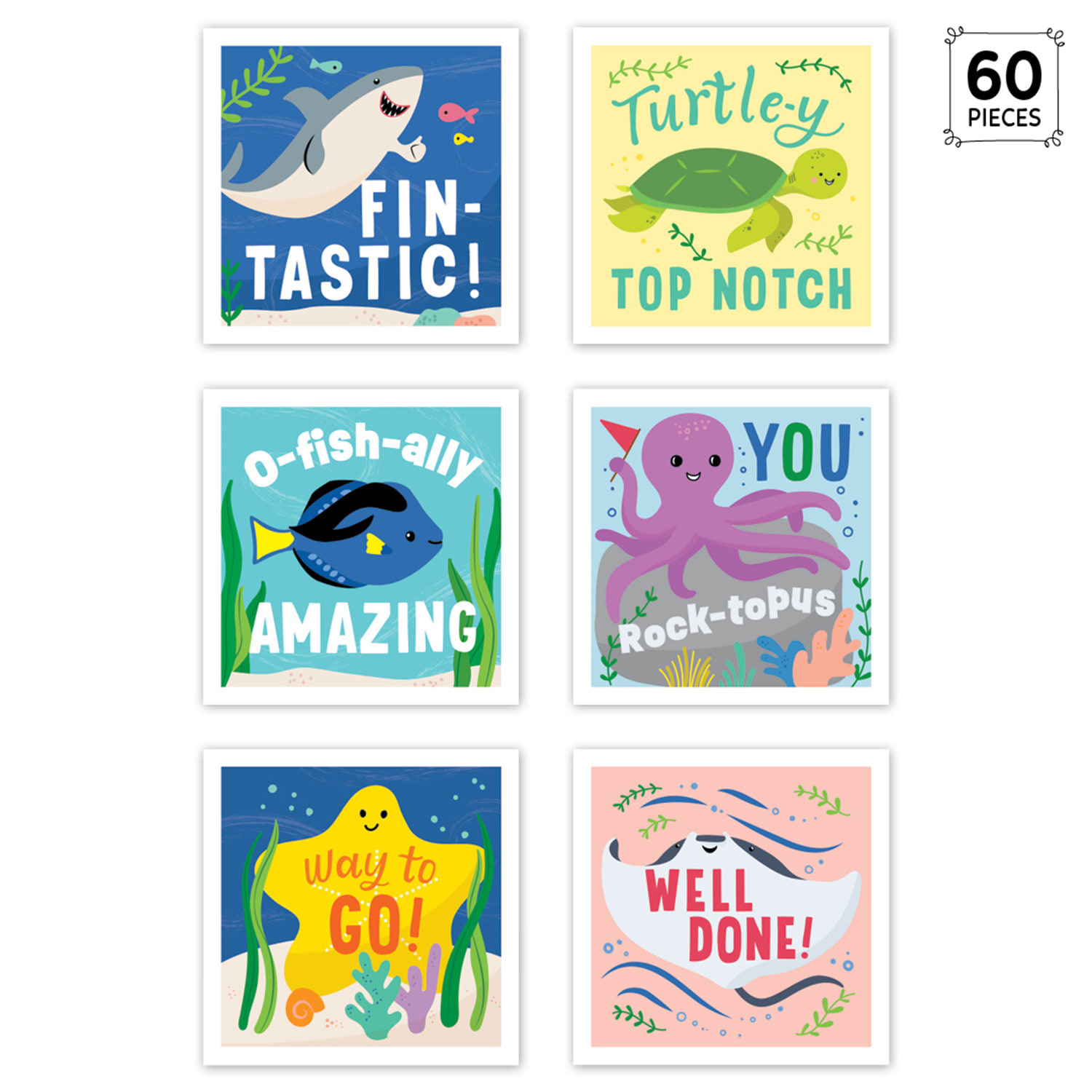 Creative Teaching Press Reward Stickers, Sea Friends, 60 Per Pack, Set Of 6 Packs - Image 4