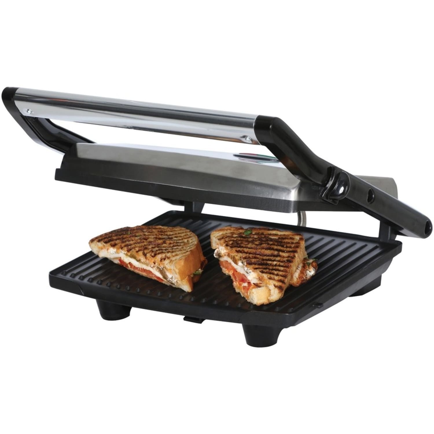 Brentwood Select TS-651 Compact Non-Stick Panini Press & Sandwich Maker, Stainless Steel - 1 Sq. ft. Cooking Area - TS651 - Image 6