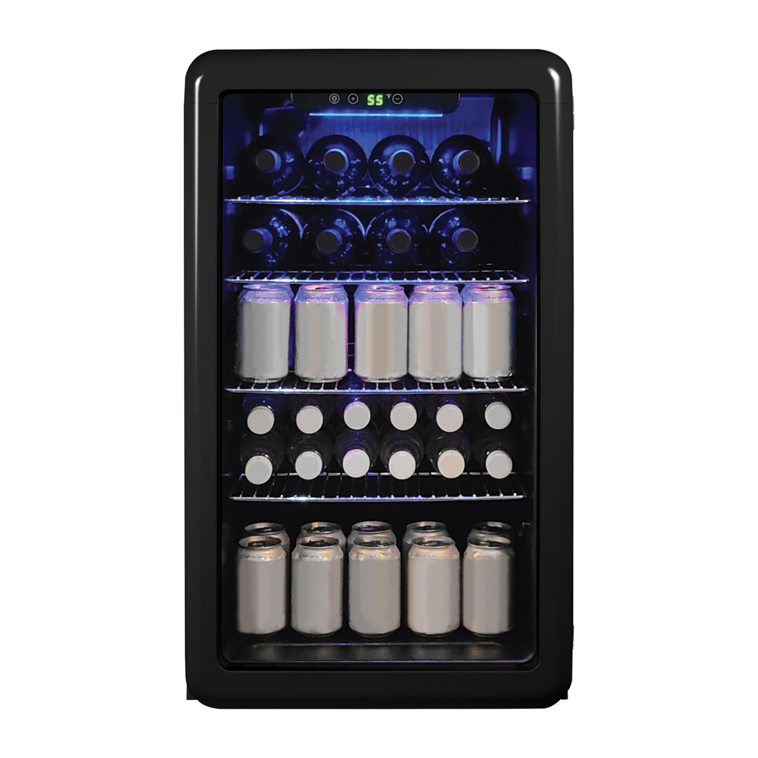 Magic Chef 3.4 Cu. Ft. Retro Beverage Cooler, 30-3/4inH x 30-3/4inW x 19-3/4inD, Black - Image 3