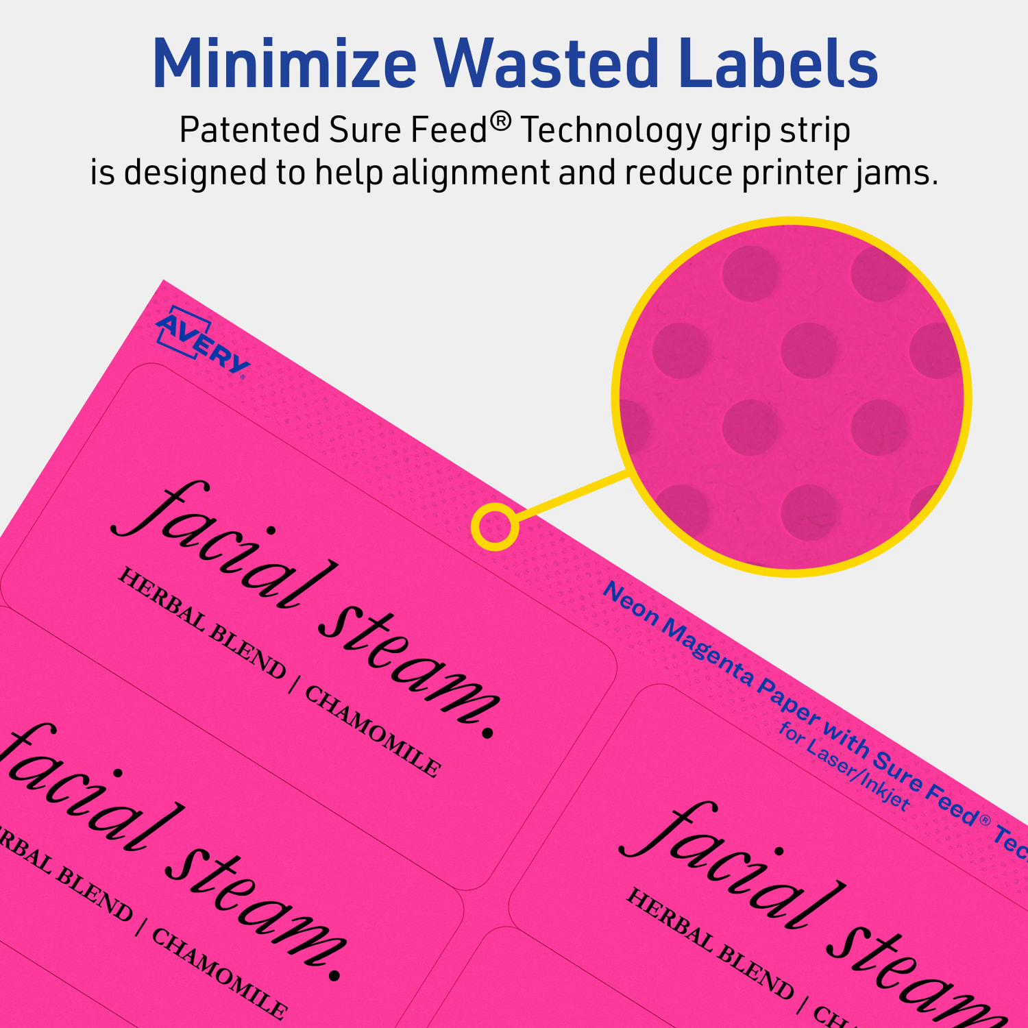 Avery Printable Labels With Sure Feed Technology, 94207-NMP40, Rectangle, 2in x 4in, Matte Neon Magenta, Pack of 400 - Image 5