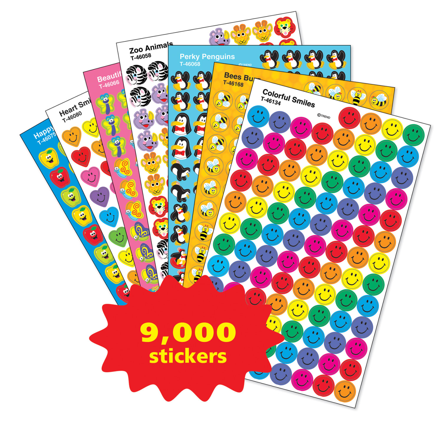 TREND Stickers Assortment Pack, SuperSpots & SuperShapes, 100 Stickers Per Sheet, Set Of 90 Sheets - Image 3