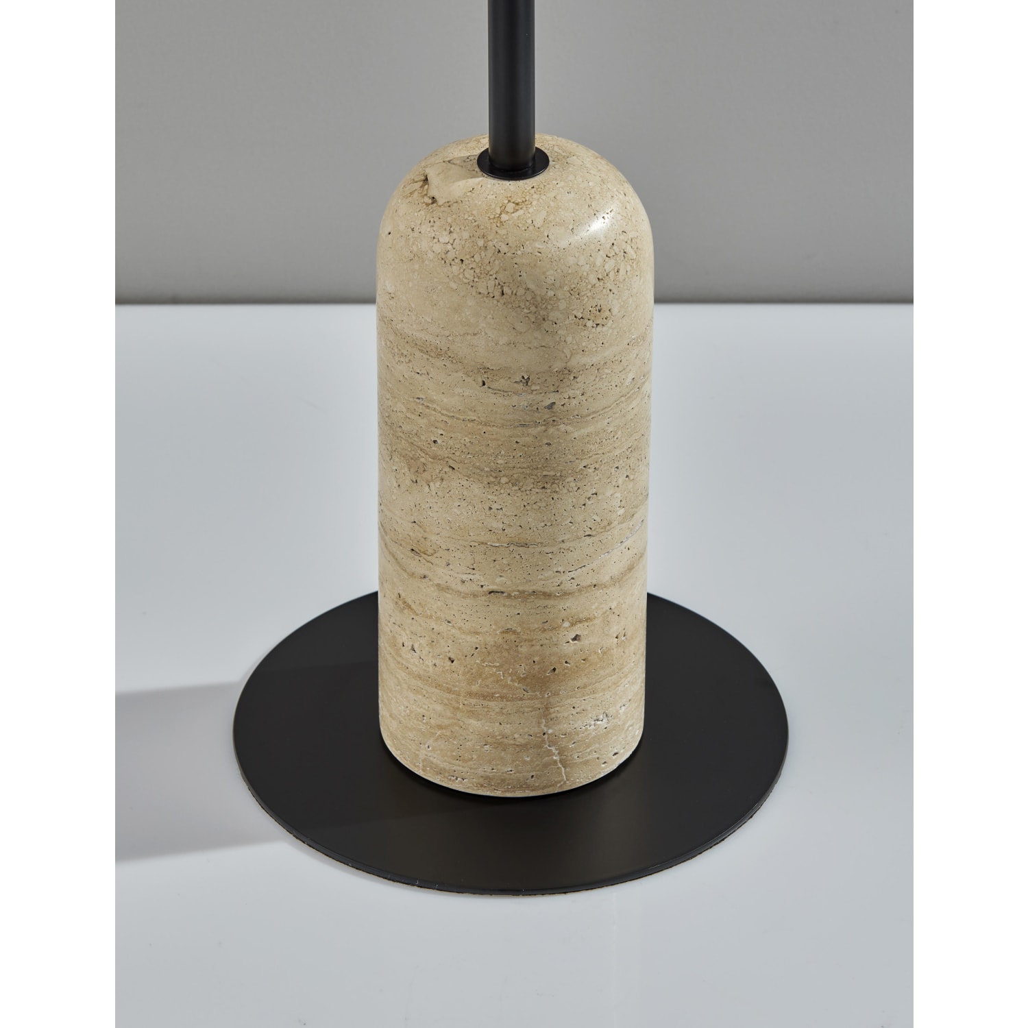 Adesso Byron Floor Lamp, Black/White Glosted Glass Shade - Image 4