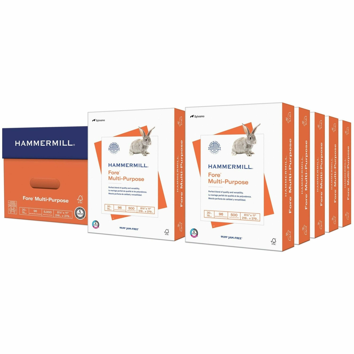 Hammermill Fore Multi-Use Printer & Copy Paper, 10 Reams, White, Letter (8.5in x 11in), 20 Lb, 5000 Sheets Per Case, 20 Lb, 96 Brightness - Image 3