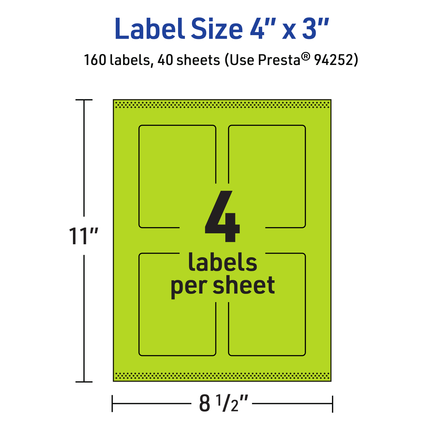 Avery Print-To-The-Edge Labels With Sure Feed Technology, 94252-BGP40, Rectangle, 4in x 3in, Matte Bright Green, Pack of 160 - Image 6